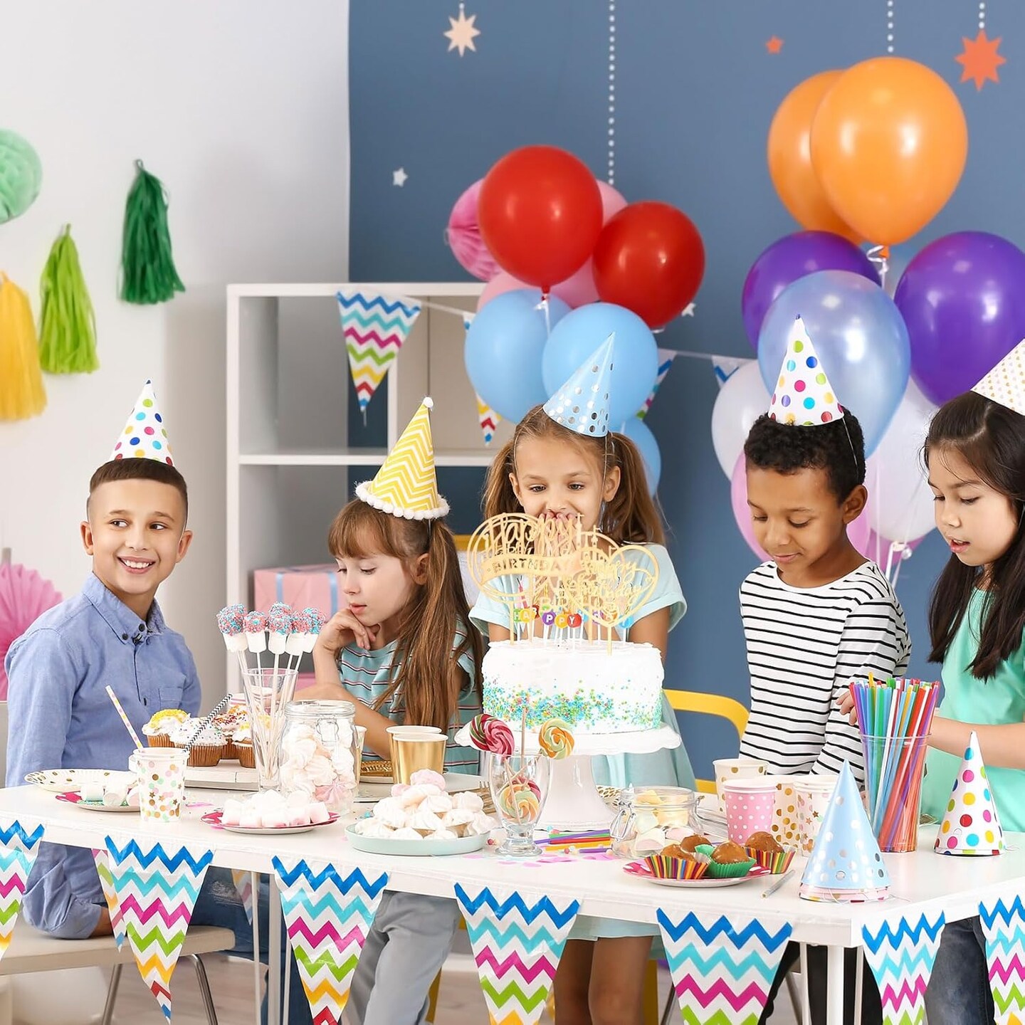 28 Pcs Happy Birthday Cake Toppers, Acrylic Cake Toppers/Cupcake Toppers