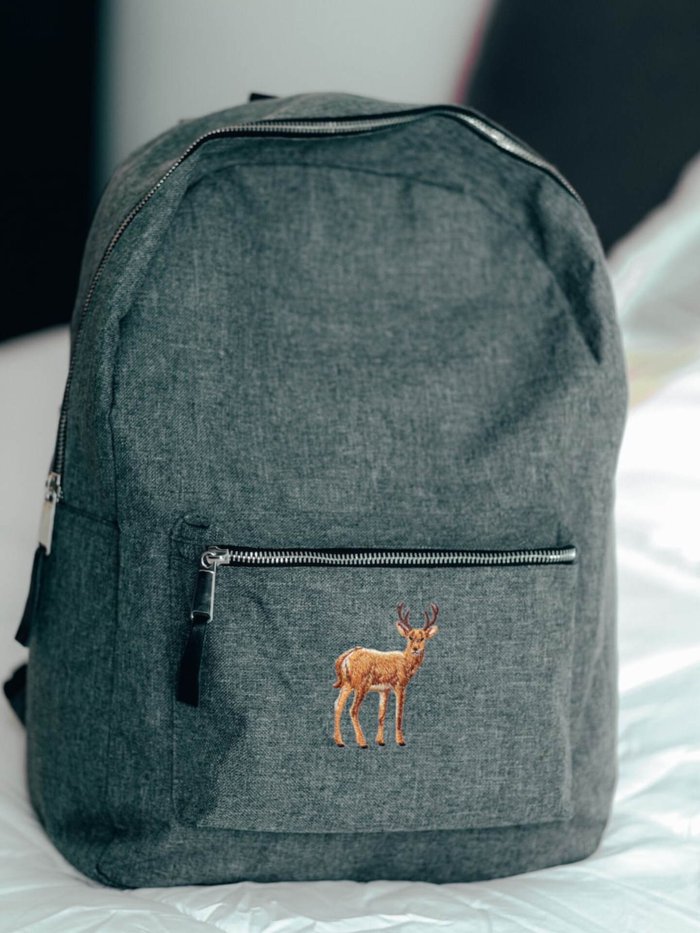 Deer, Full Body, Walking Right, Realistic Animals, Embroidered, Iron on Patch