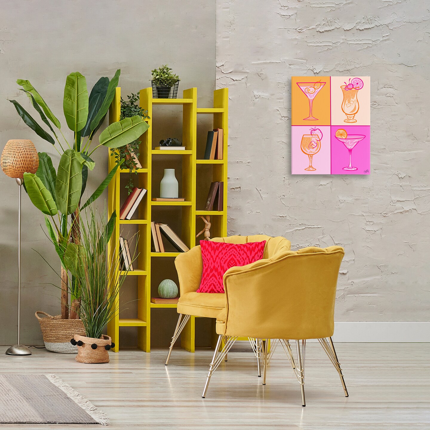Stupell Industries Pink & Orange Cocktails Canvas Wall Art Design by Elizabeth Medley
