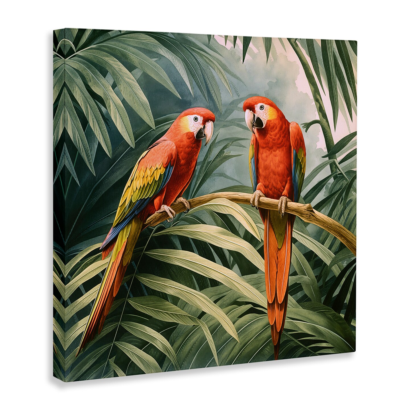 Stupell Industries Parrot Duo in Rainforest Canvas Wall Art Design by Steve Hunziker