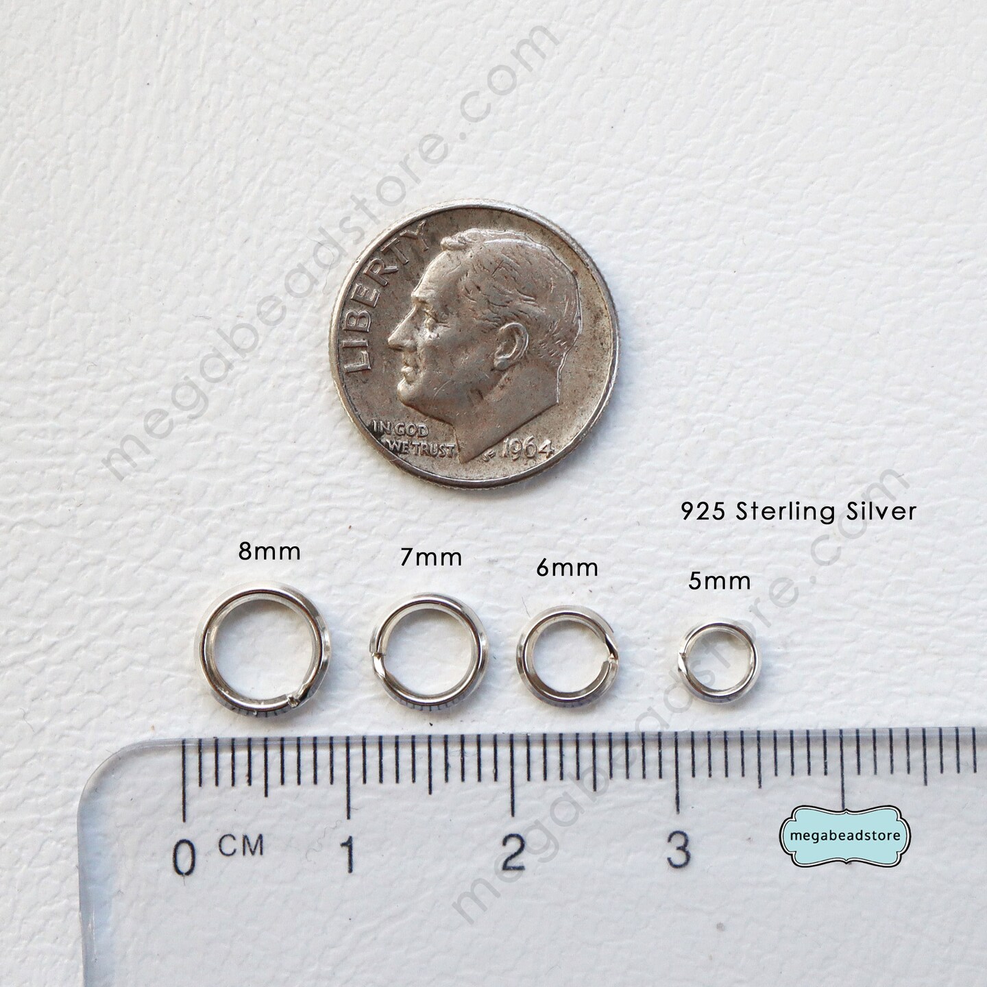 Mix Pack- 5mm 6mm 7mm 8mm Split Rings 925 Sterling Silver Jump