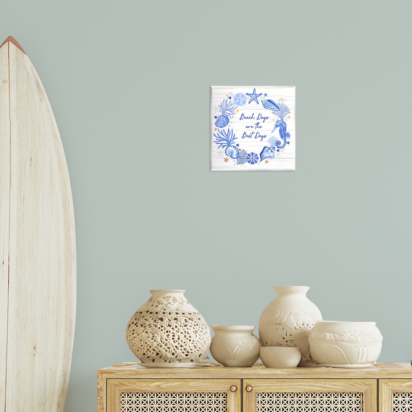 Stupell Industries Beach Days Best Wreath Wall Plaque Art Design by Sharon Lee