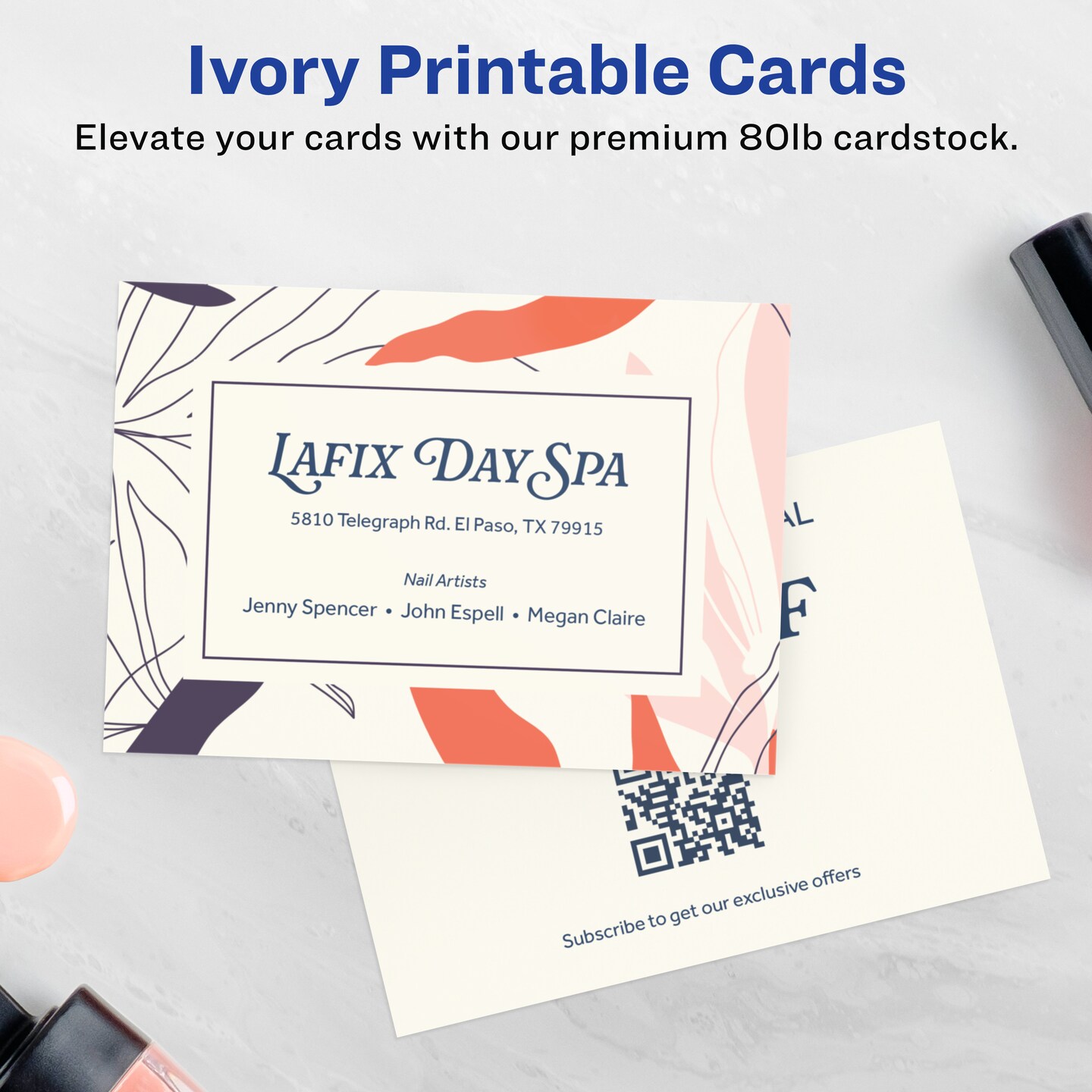 Avery 3-1/2&#x22; x 5&#x22; Rectangle, Matte Ivory Postcards