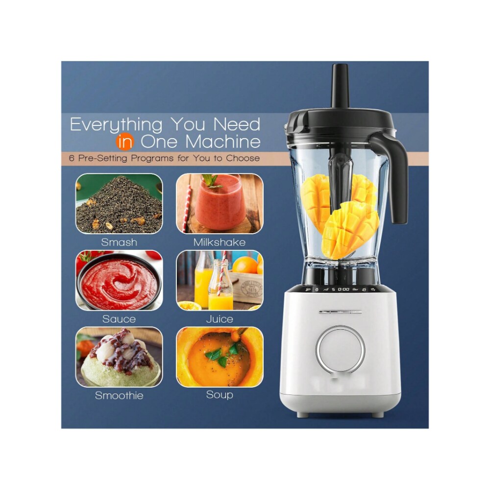 1500W Countertop Smoothies Blender with 10 Speed and 6 Pre-Setting Programs