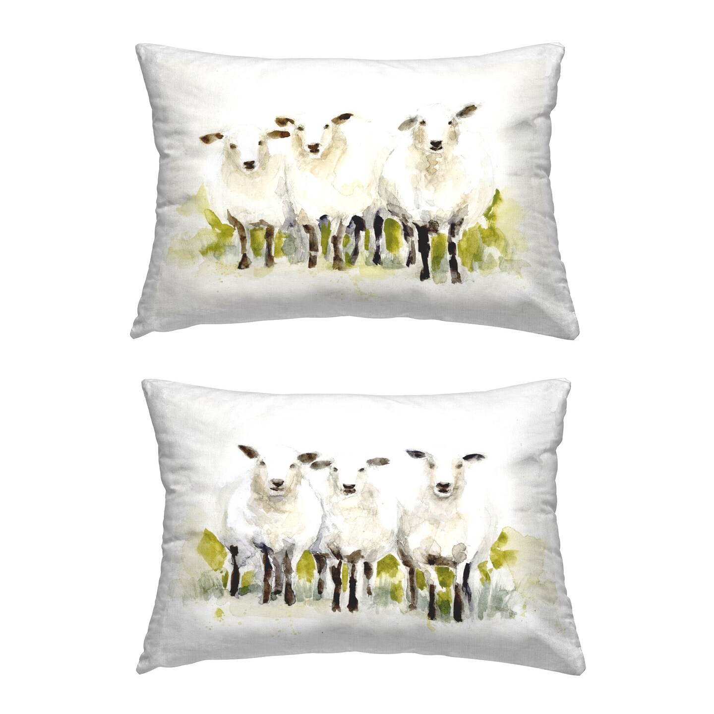 Charming Farmhouse Sheep Design by Victoria Barnes Throw Pillow (Set of 2)