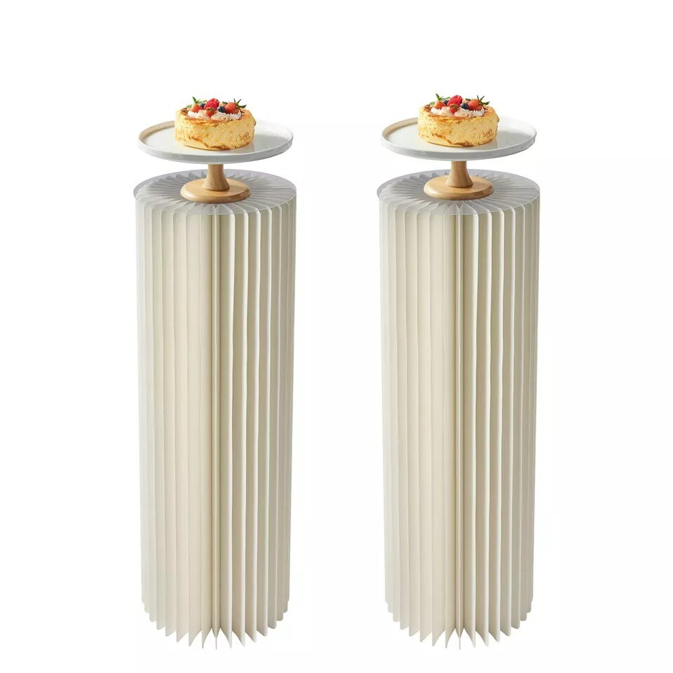 Centerpiece Stands Columns Display with Acrylic Lid Self-adhesive Strip Design