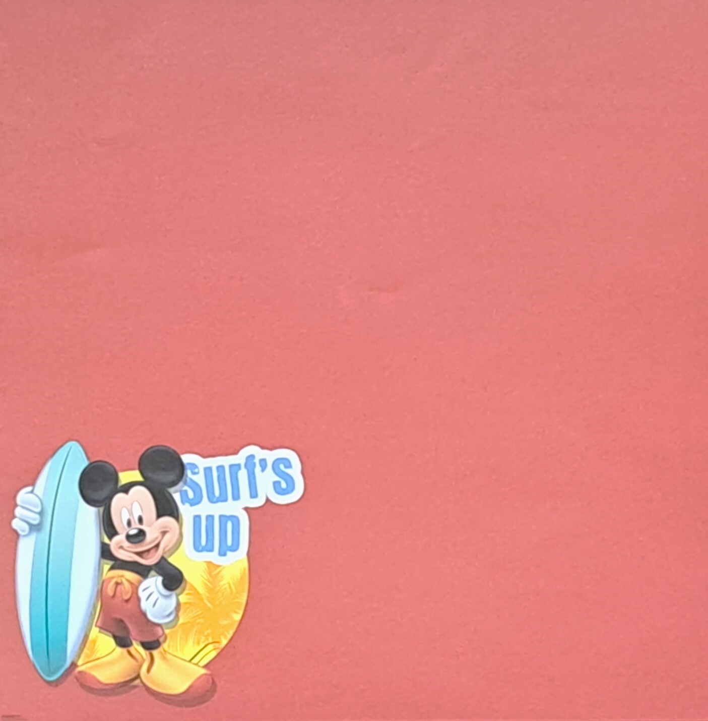 Disney Mickey Mouse Surf&#x27;s Up 12x12 Scrapbook Paper