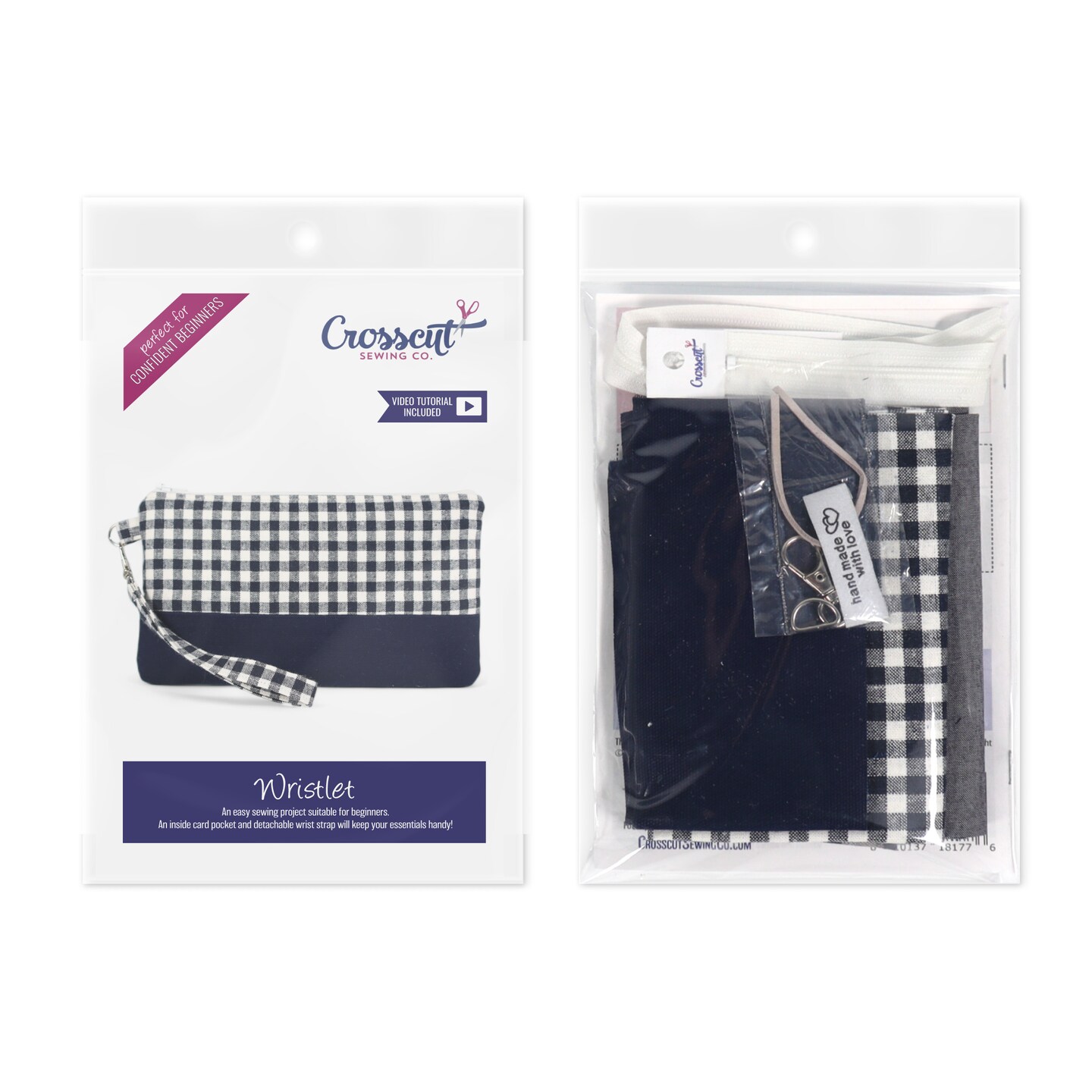 Crosscut Sewing Co.&#xAE; Wristlet Sewing Kit - Beginner Sewing Project Kit