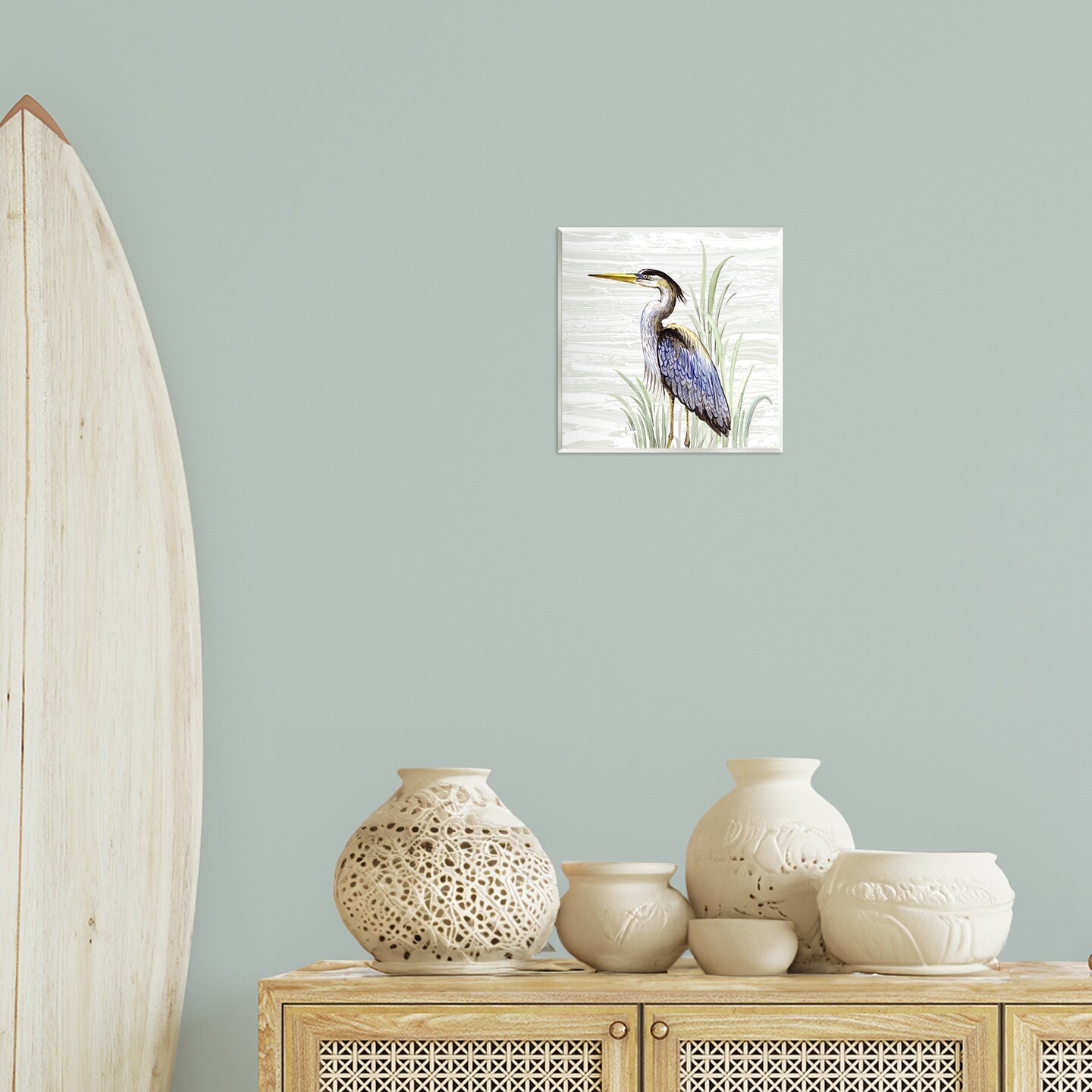 Stupell Industries Beach Bird Simple Heron Wall Plaque Art Design by Elena Vladykina