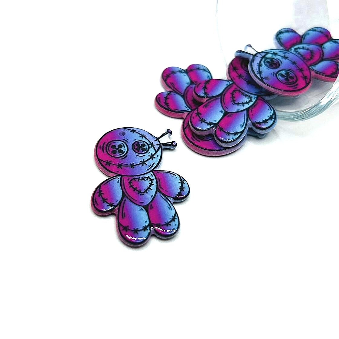 1, 4 or 20 Pieces: Punk Valentine&#x27;s Day Creepy Doll Charms - Double Sided
