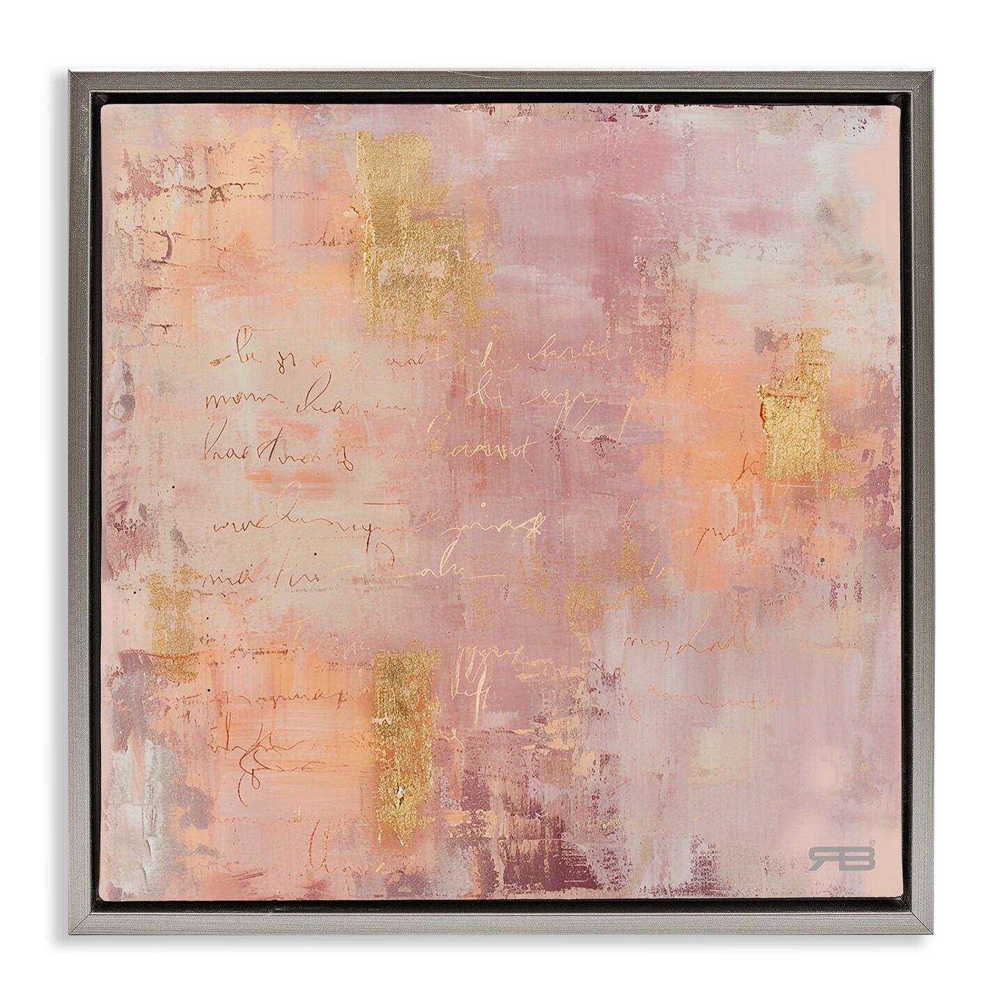 Stupell Industries Composition with Glam Script Framed Floater Canvas ...
