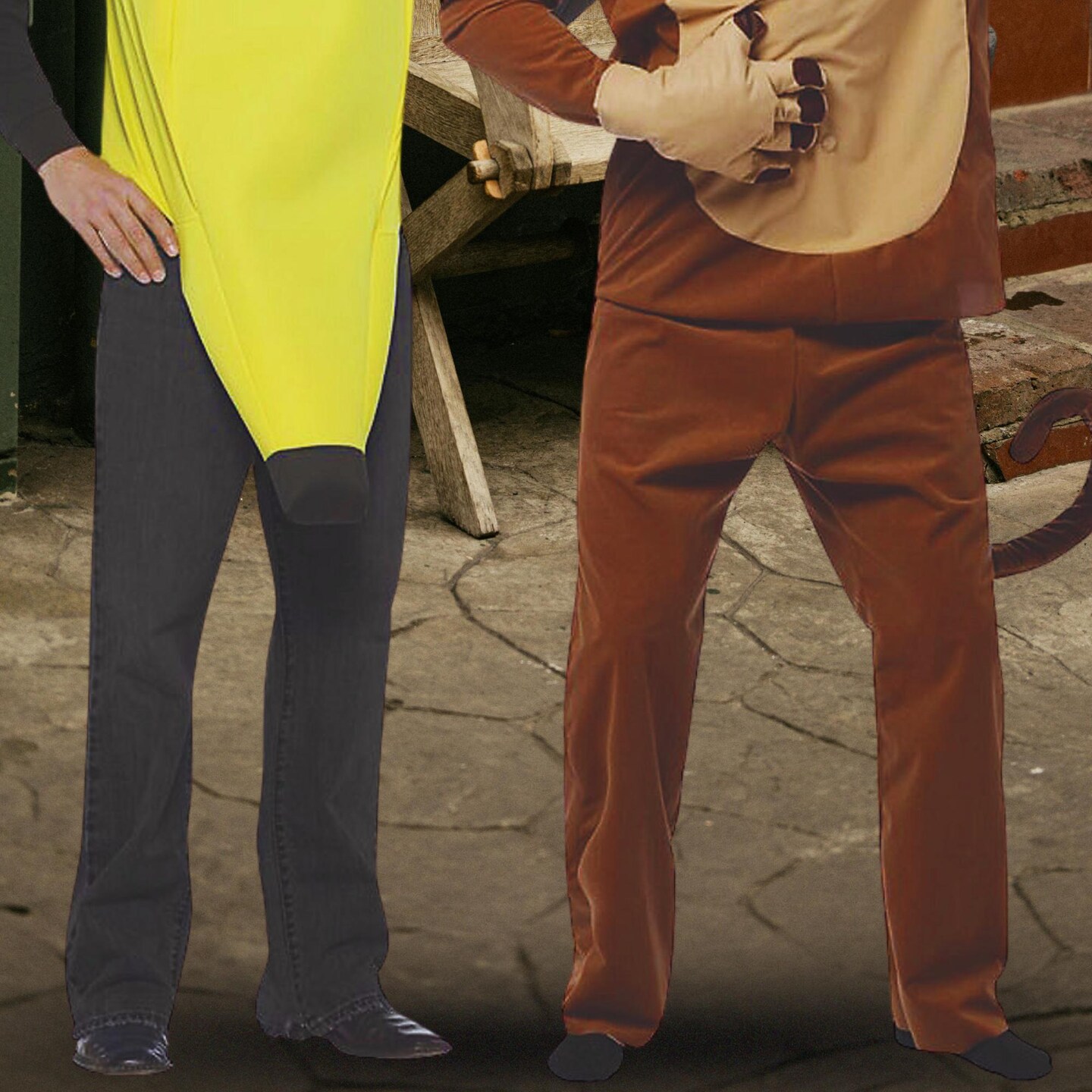 2 Pieces Banana Monkey Couples Costume Polyester Halloween Outfit