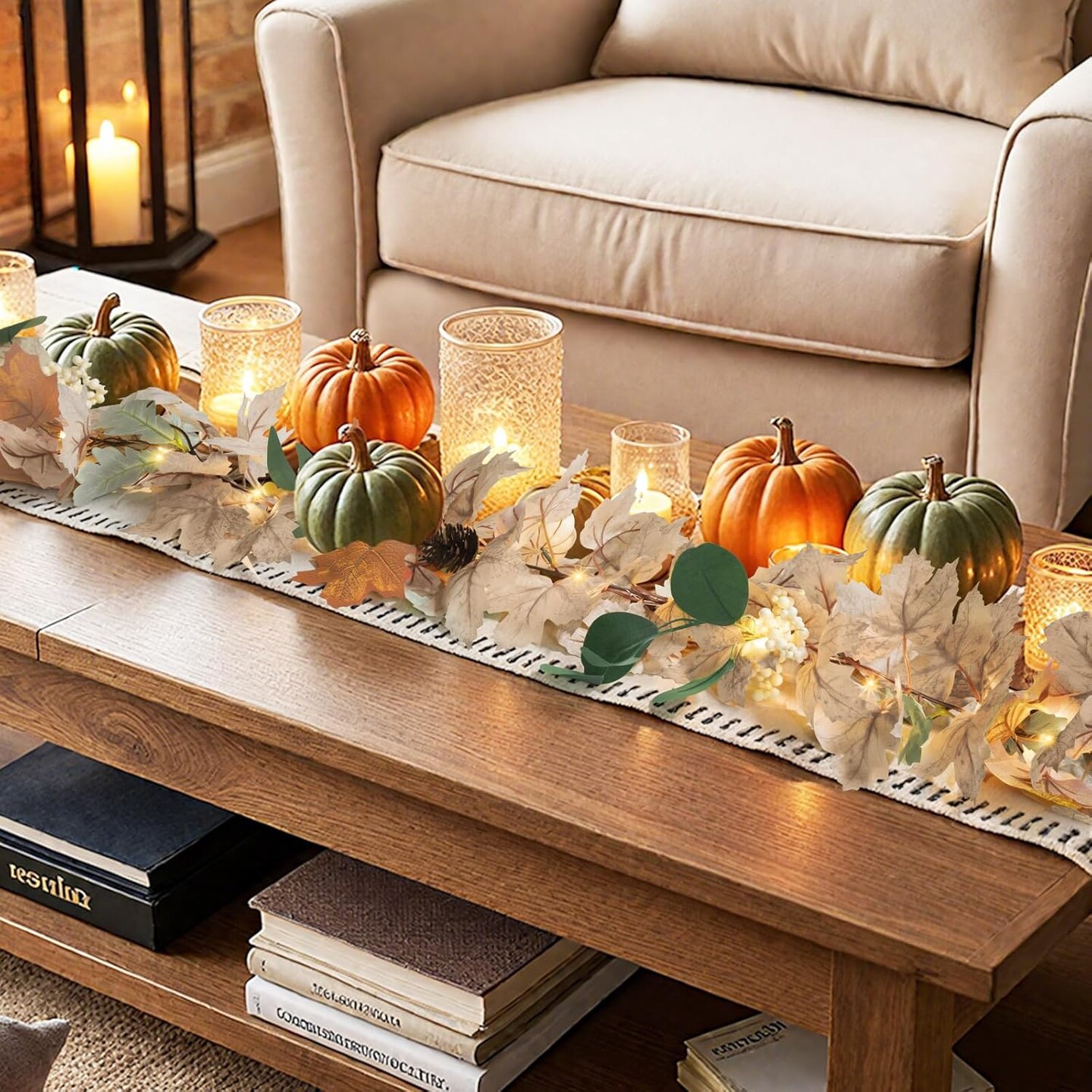 Fall Leaves Garland(White)8.39 x 4.45 x 4.06 inches