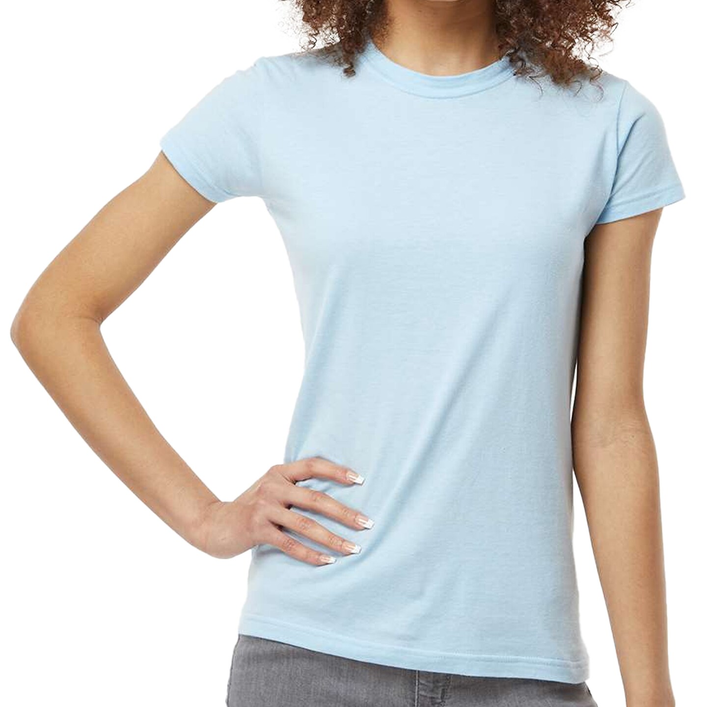 Tultex Women's Slim Fit Jersey T-Shirt, Short Sleeve Crewneck Basic Everyday T-Shirt