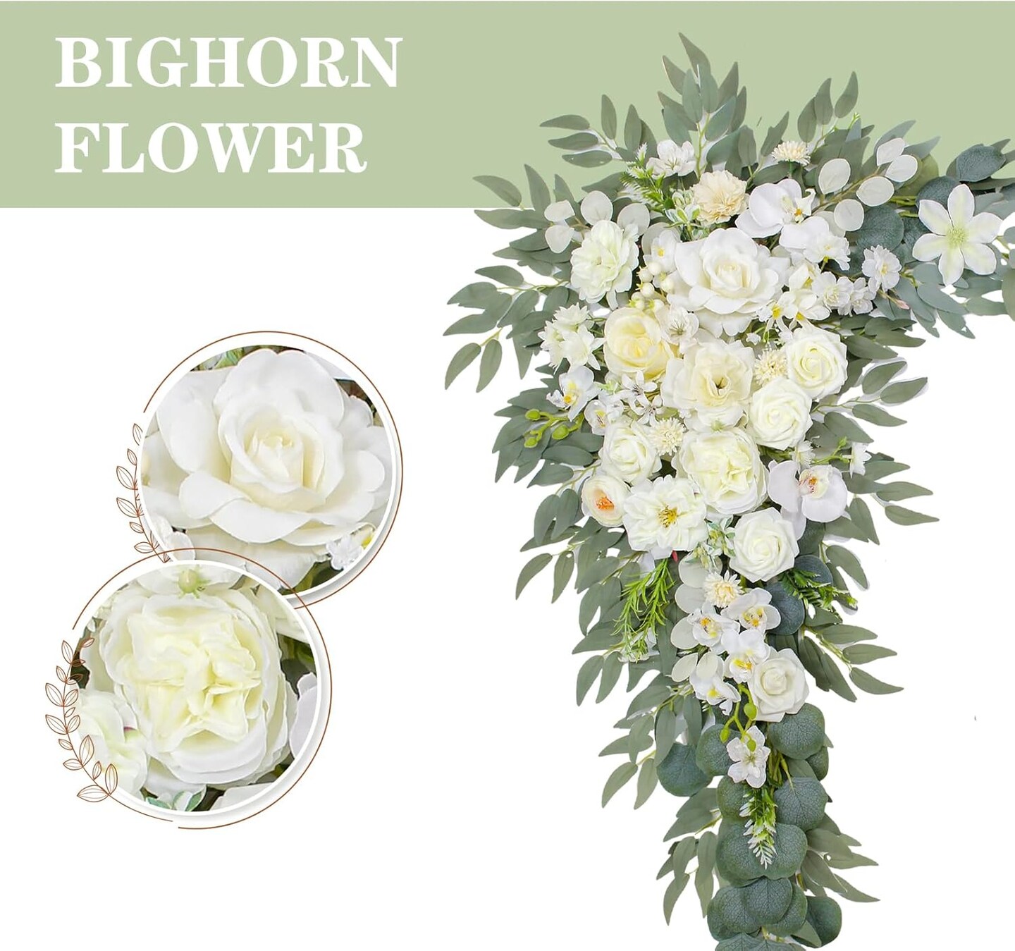 Set of 2 - Wedding Arch Flowers,Wedding Decor and Artificial Flower Arrangements