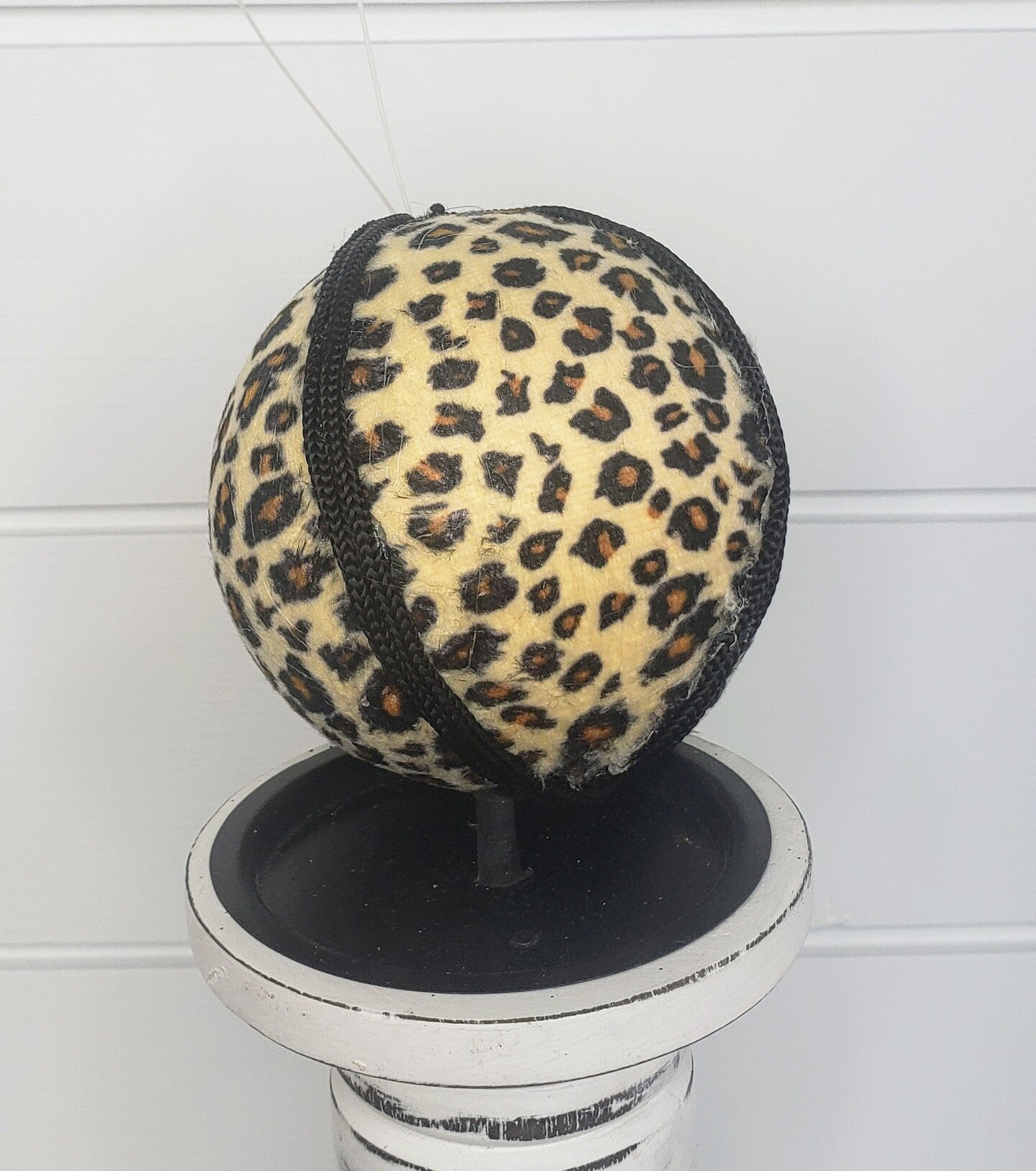 Natural Elegance: 4-Inch Animal Print Fabric/Foam Ornament - Natural Brown-(128893)