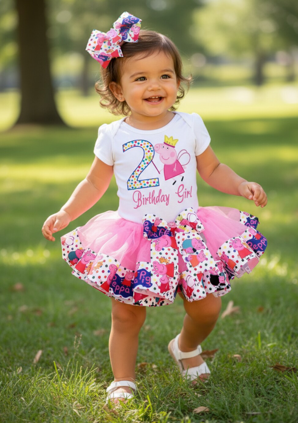 peppa pig dress for birthday Baby Toddler Girls Tutu Outfit | Ribbon Tutu, Matching Tshirt or Onesie and Headband | BIRTHDAY PIG Tutu Neeka Brown Velvet Twisted 1.5 inch width Aimed towards preschoolers Core Colors:Cobalt Blue