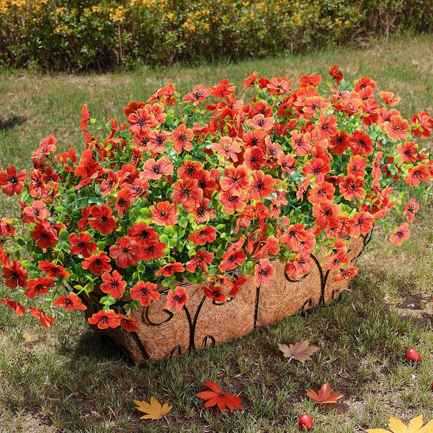 Artificial Fake Fall Mums Flowers Plants for Outdoor Outside Decoration