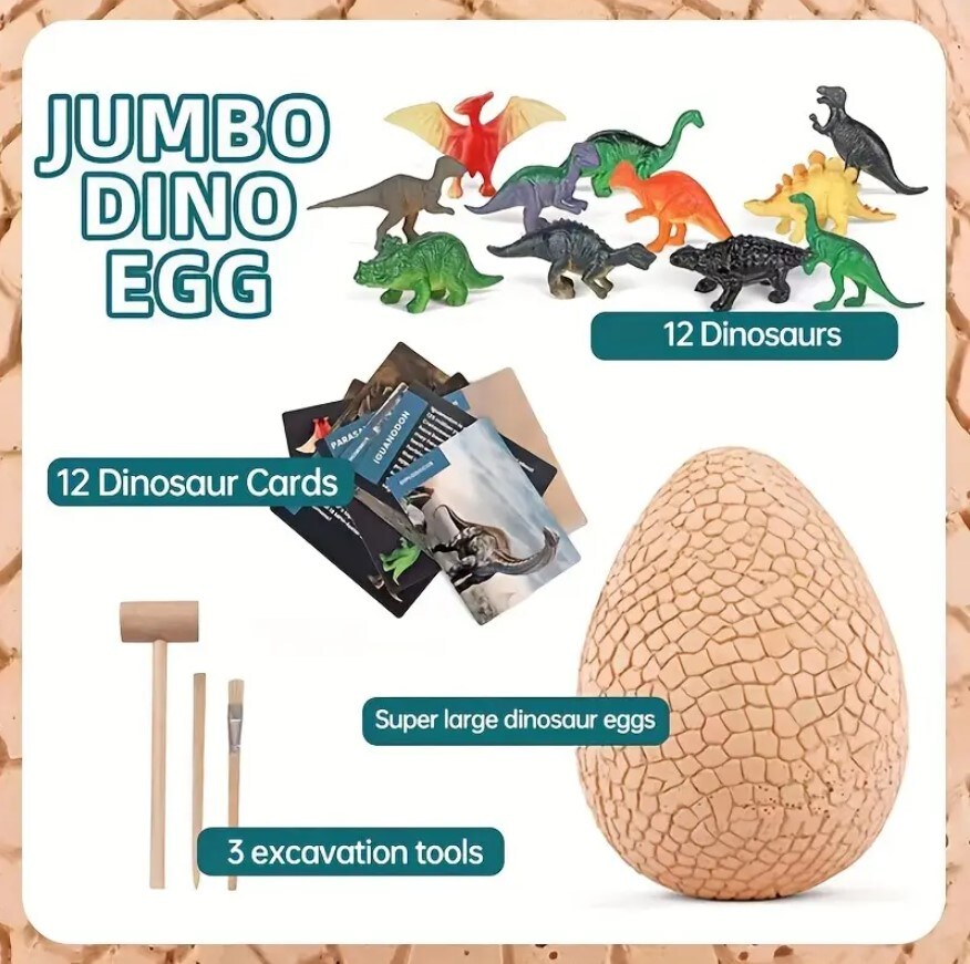 Jumbo Dinosaur Egg Dig Kit Educational Science Toys for Kids 14 Dinosaurs Excavation Kit Dinosaur Collection Gifts for Boys Girls