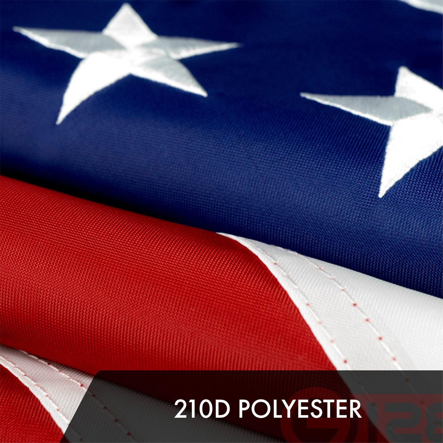 G128 5 PACK: American Flag 210D Embroidered Polyester 3x5 Ft