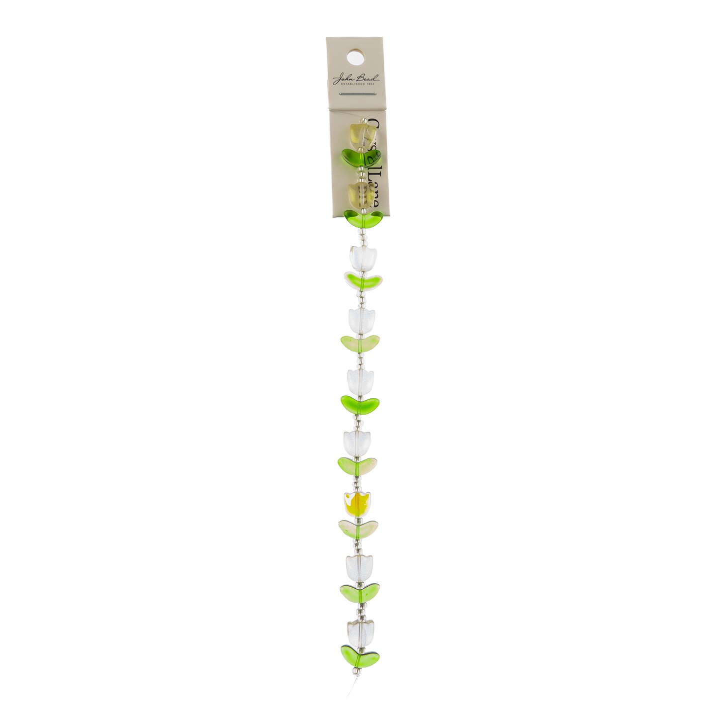 Crystal Lane DIY Glass Garden 7in Tulip Flowers Bead Strand, 9pcs