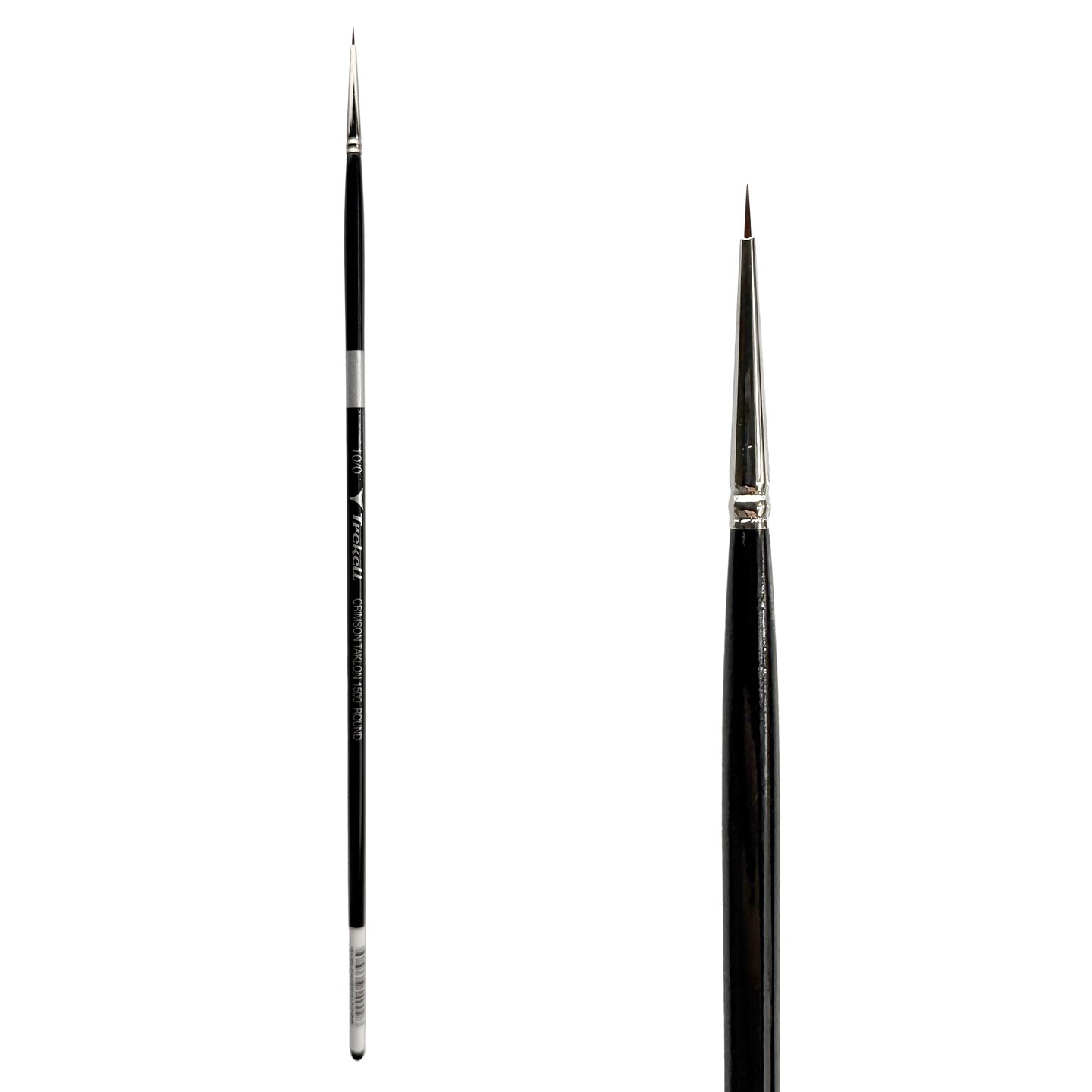 Trekell Crimson Taklon Long Handle Artist Brush - Size #10/0 Round