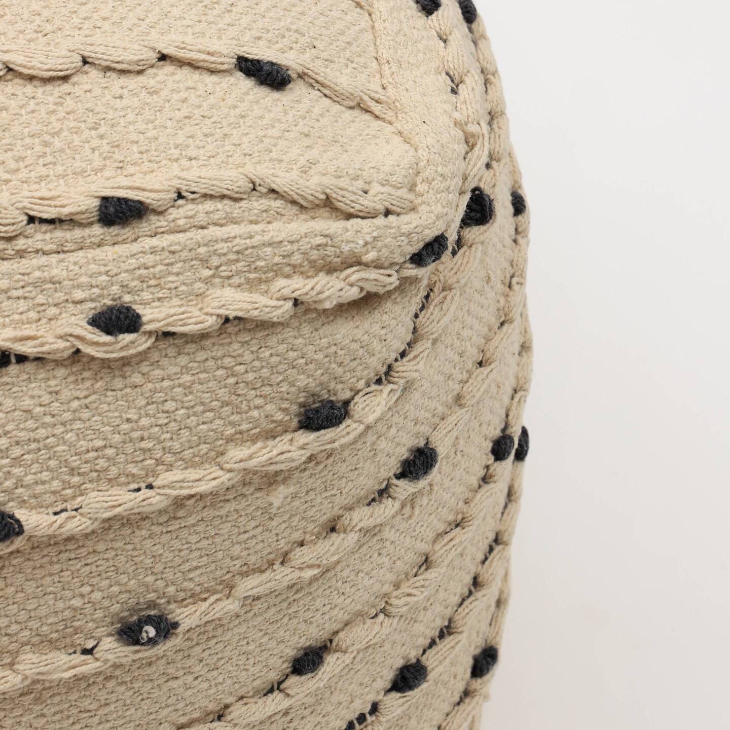 Woven Haven Pouf 18"x18" - Decorative Pouf for Living Room, Bedroom, & Home Décor