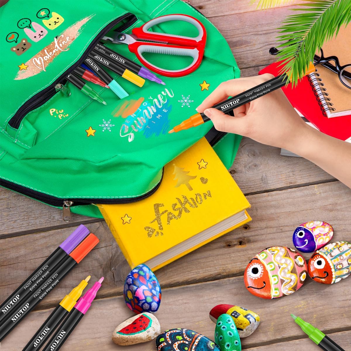 Acrylic Paint Pens for Rock Painting, 24 Classic Colors Paint