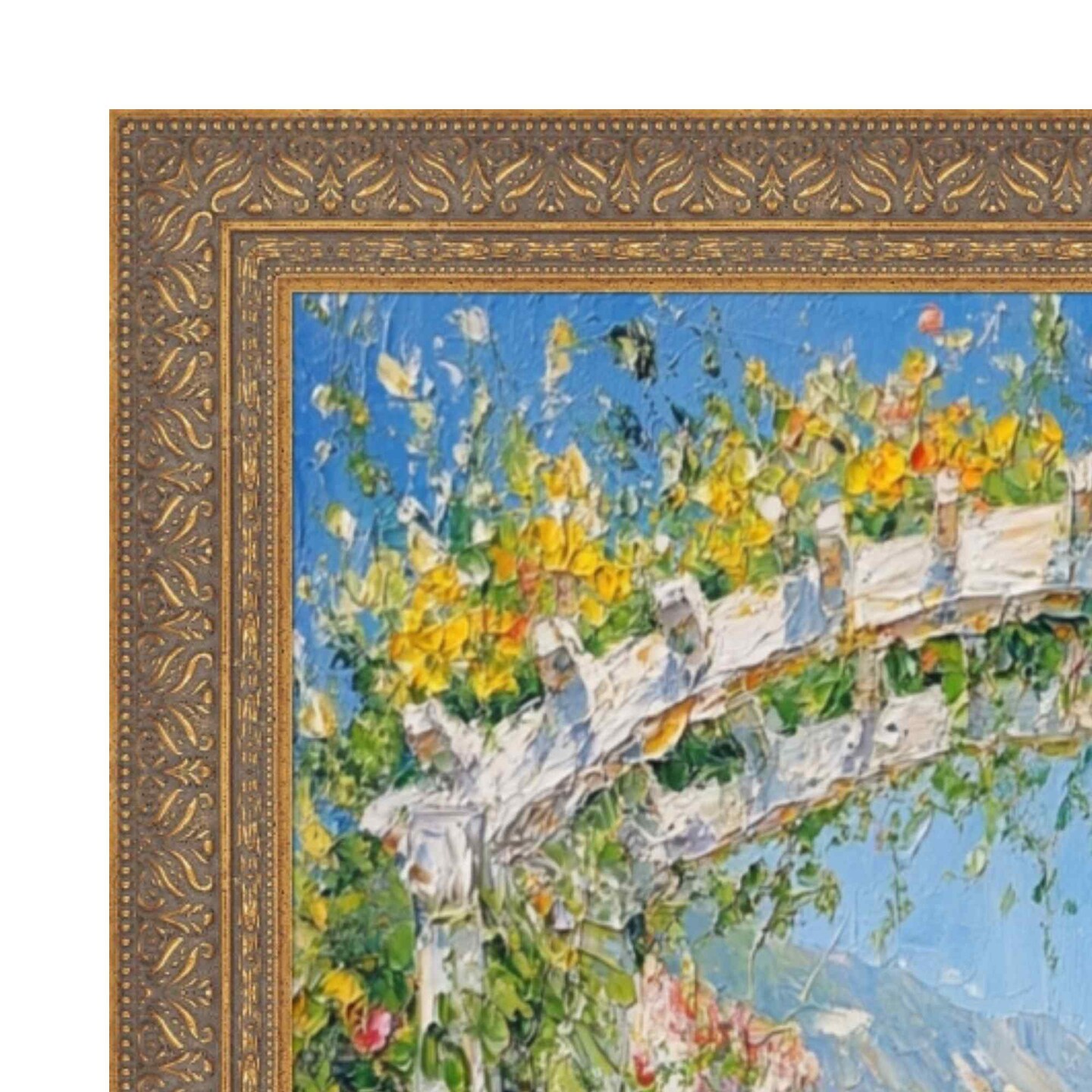 Deep Antique Gold Ornate Shadowbox Picture Frame 40x40 frame