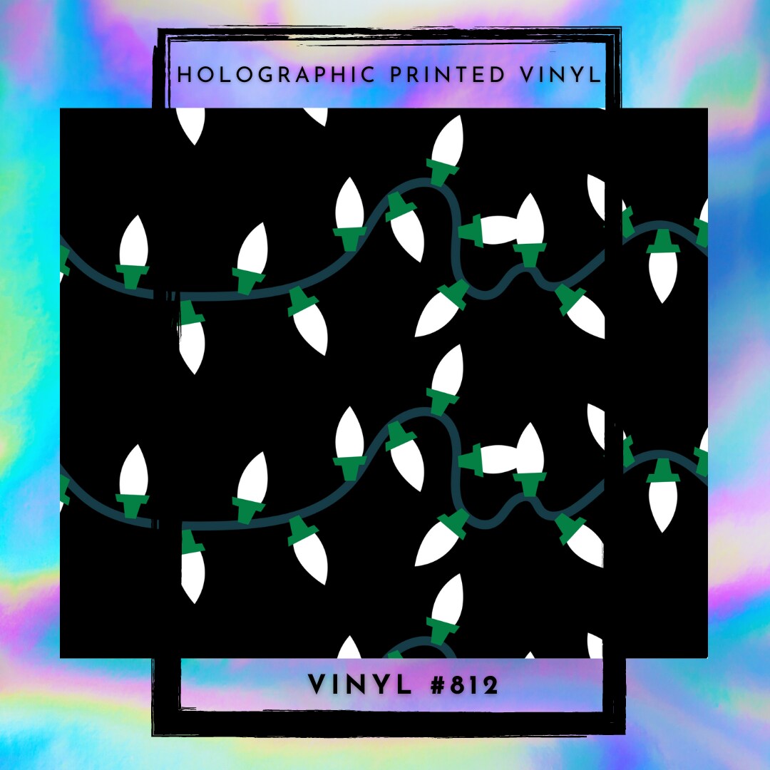 #812 HOLOGRAPHIC -Christmas Lights 2- 12x12 Pattern Vinyl