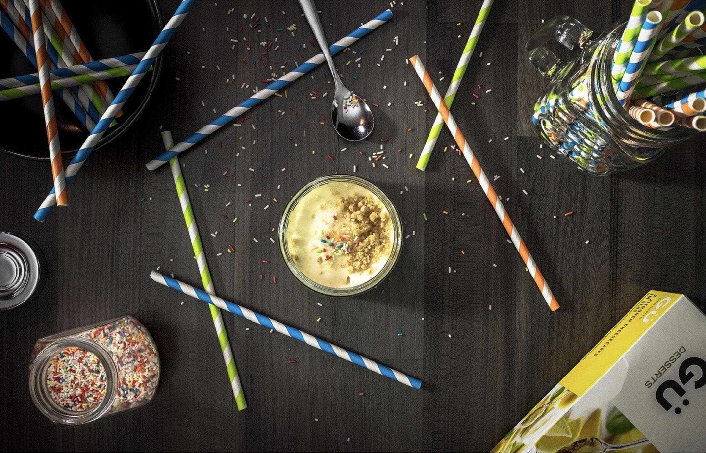 Blue and White Candy Cane Stripe Cake Pop Party Straws