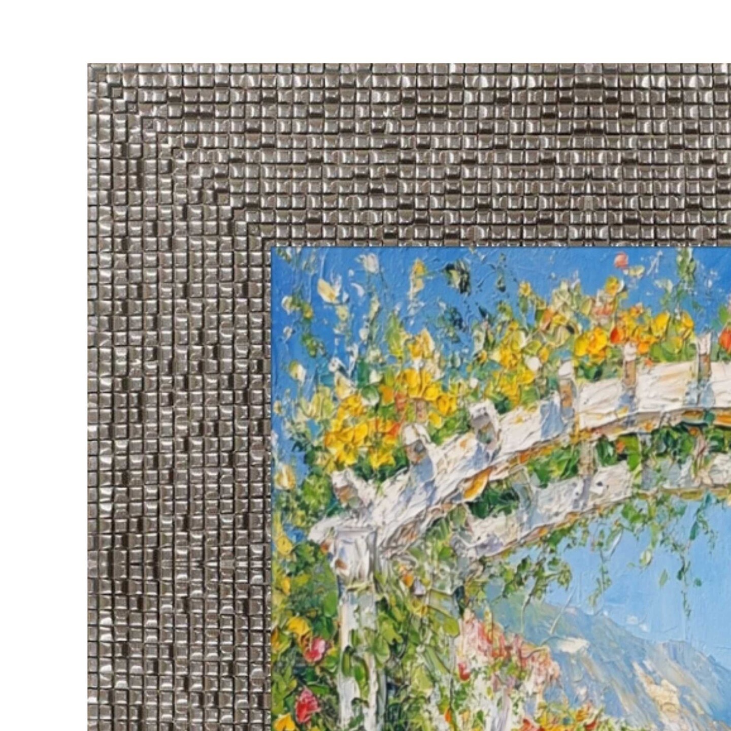 Modern Wide Glitter Silver Gunmetal Picture Frame 19x27 frame