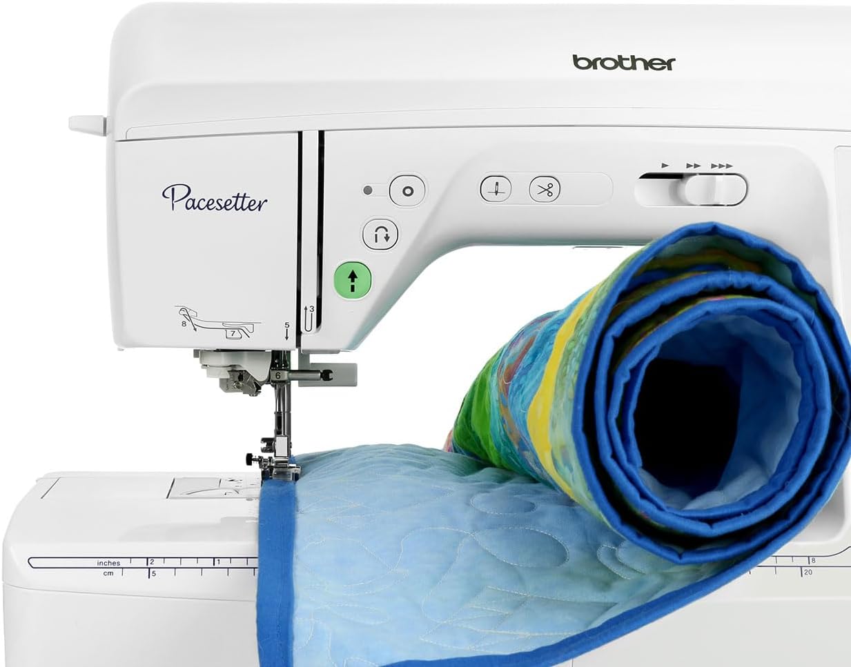 Brother Innov-&#xED;s Pacesetter PS500 Computerized Sewing Machine w/Starter Package - Includes Brother 5 Sewing Foot Embellishment Pack + Mr. Vac &#x26; Mrs. Sew - Ready, Set, Sew Video