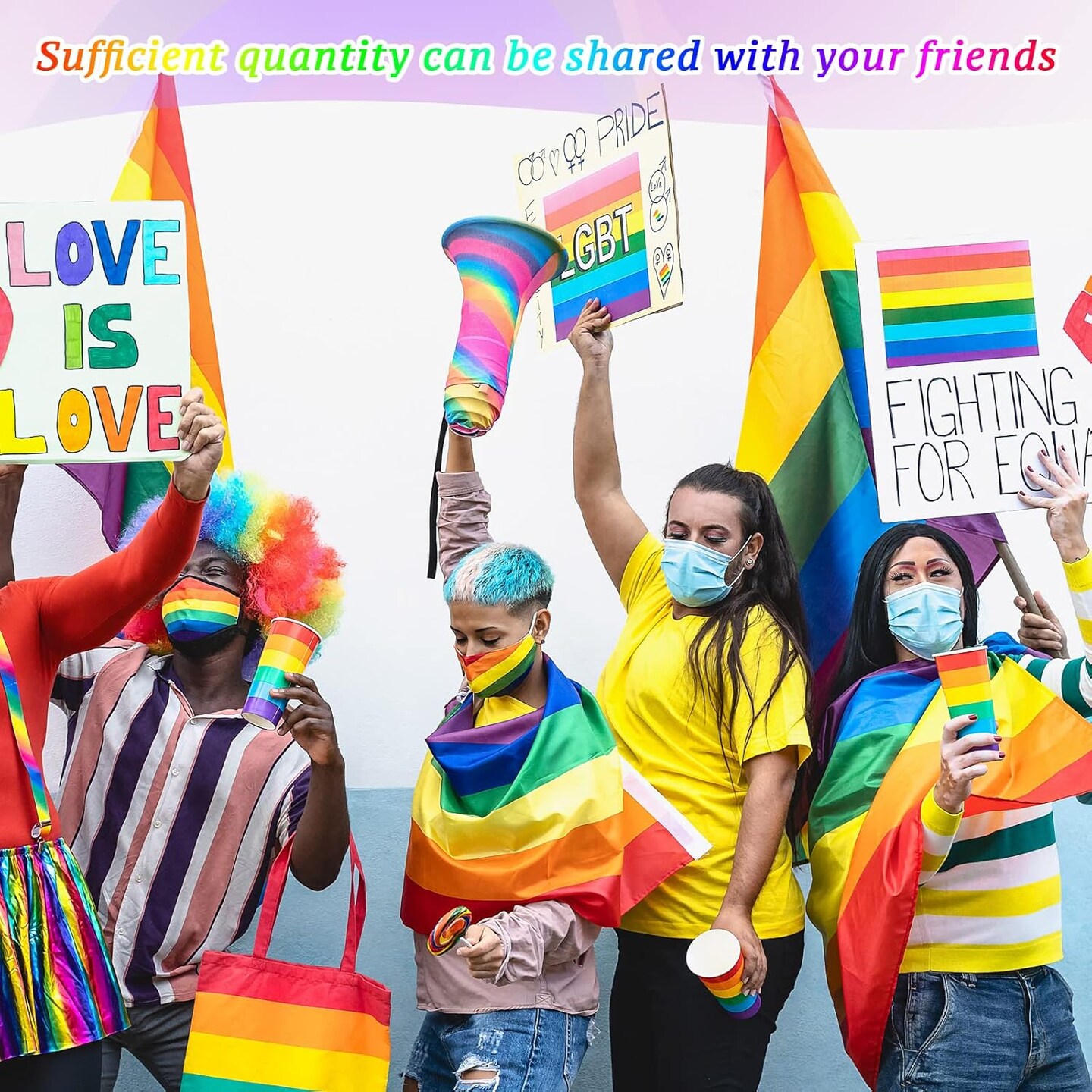 10 Pcs Rainbow Pride Gay Flag 3 x 5 ft LGBTQ Flag Cape Banner Outdoor Indoor LGBT Pride Day Party Events Festival Decorations