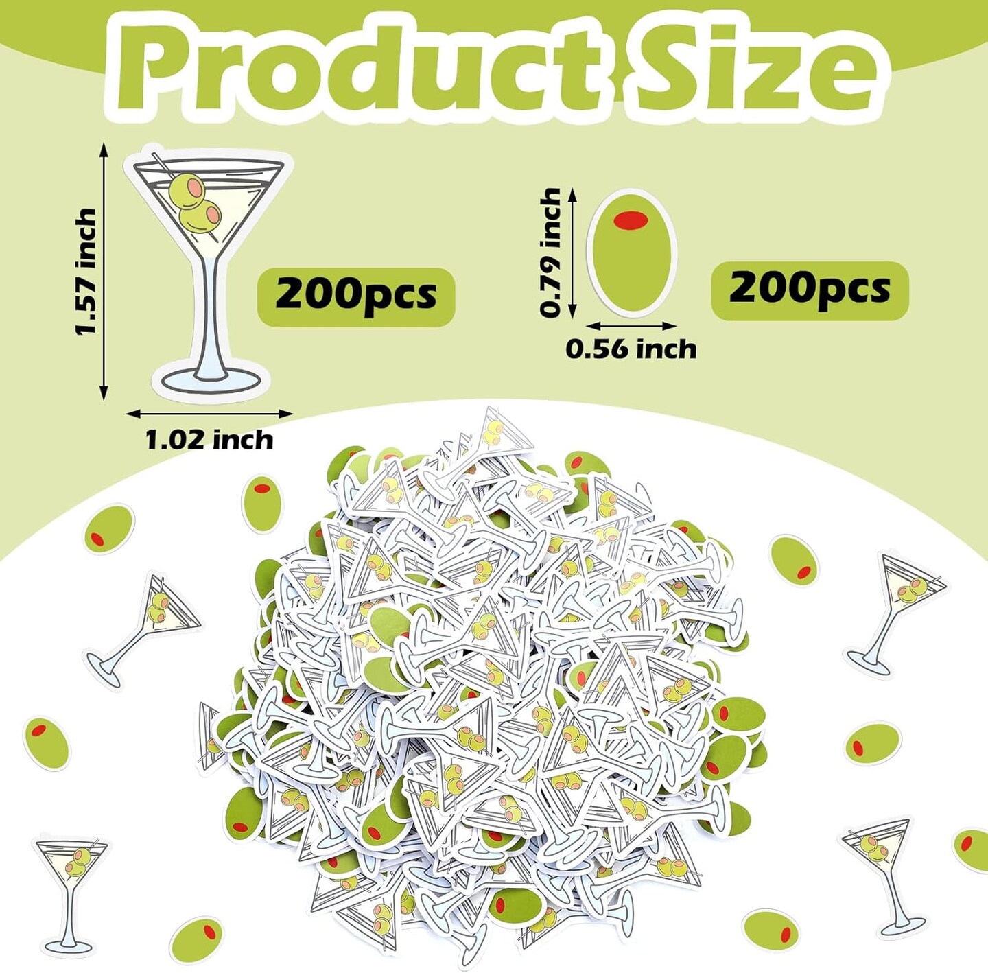 400 Pcs Martini Birthday Party Confetti Bikinis and Martini Cups Confetti for Bridal Shower Engagement Bachelorette Party Supplies(Classic)