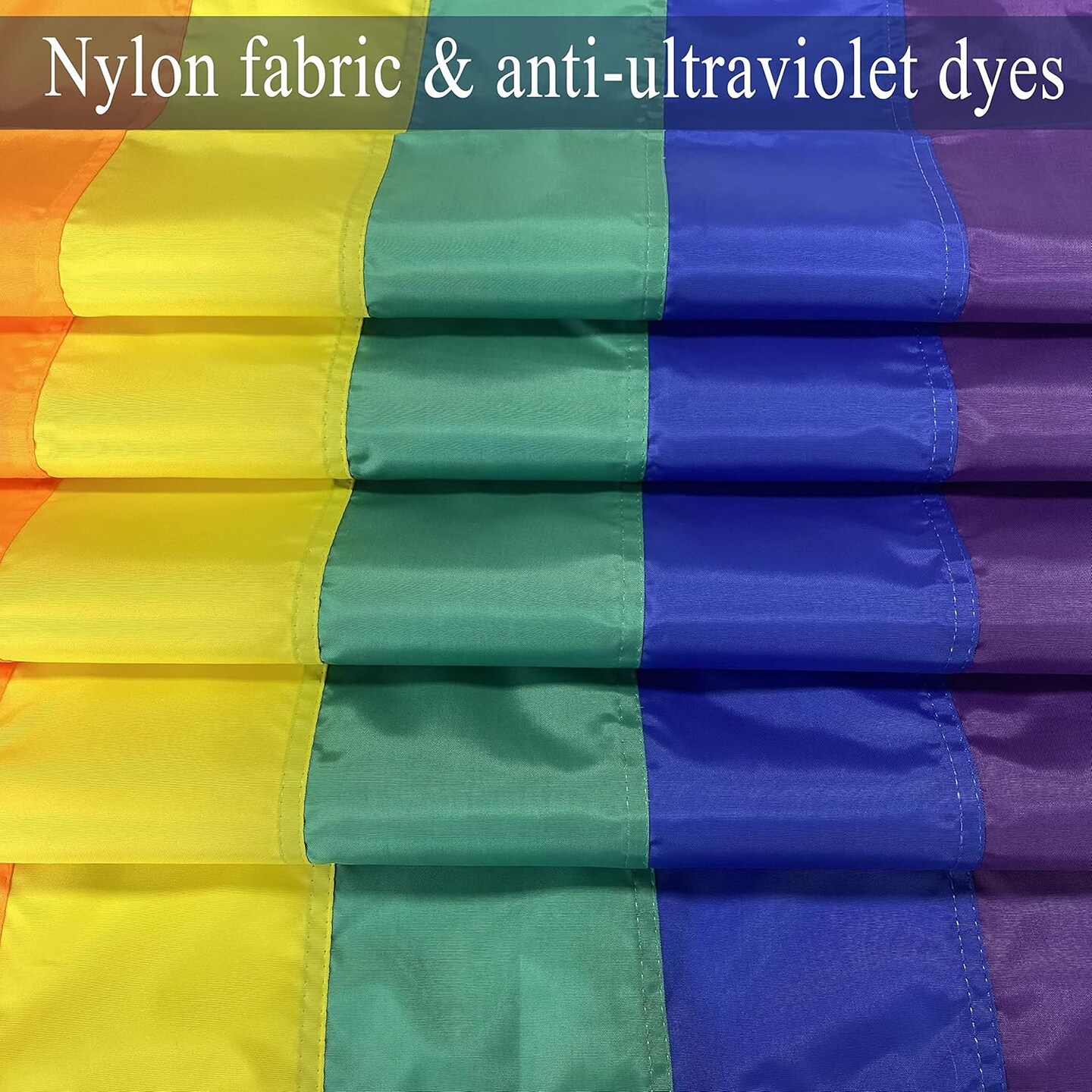 LGBTQ Rainbow Gay Pride Flag 3x5 Outdoor (Sewn Stripes ),UV Fading Resistant,Canvas Header and 4 Stitched,LGBT Pride Rainbow Flags Banners for Wall and Pole 8 Stripes(pole not included)