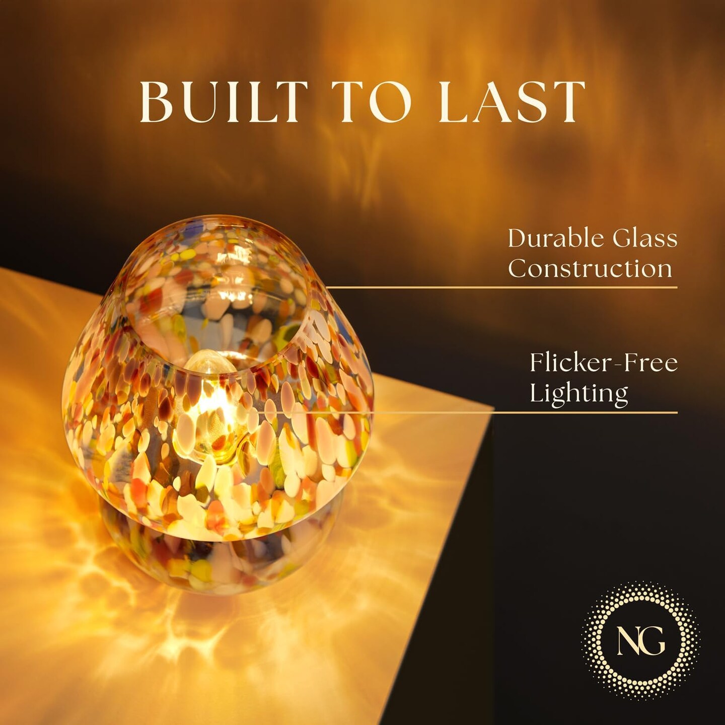 Next Glow Mushroom Lamp &#x2013; Modern Colorful Glass LED Light with Dimmer for Bedroom &#x26; Desk D&#xE9;cor