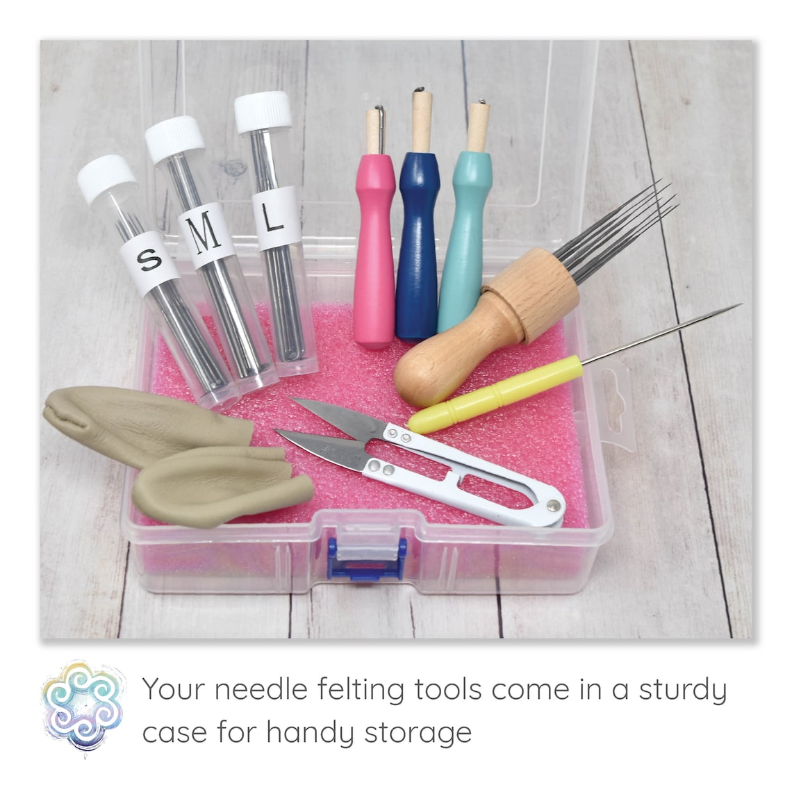 Extra Large Needle Felting Starter Kit Includes 54 Premium Wool Colors, 100G Core Wool, 50 Needles and Tools, Text and Video Guide. Craft Kit for Beginners, Kids and Adults