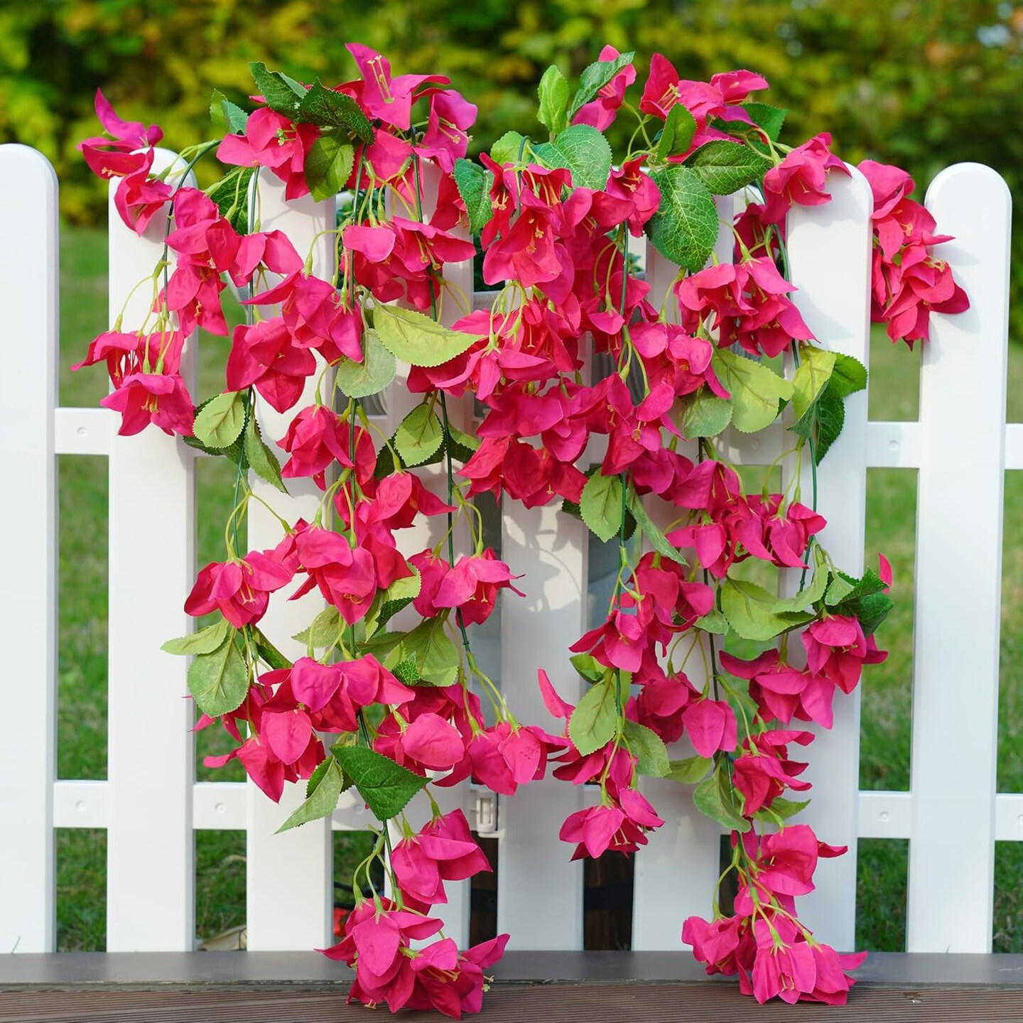 2pcs Artificial Bougainvillea Faux Flowers Plants