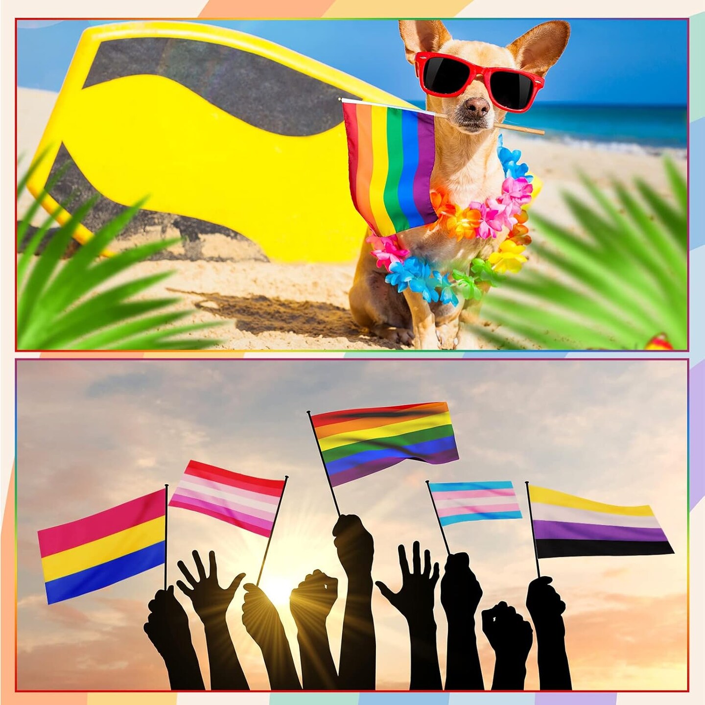 600 Pack Rainbow Pride Flag Small Mini Hand Held Lgbt Stick Flag Bunting Progress on Sticks for Pride Month Gay Stuff Rainbow Festival Car Parades Garden Party Desk Decorations(Multicolor)