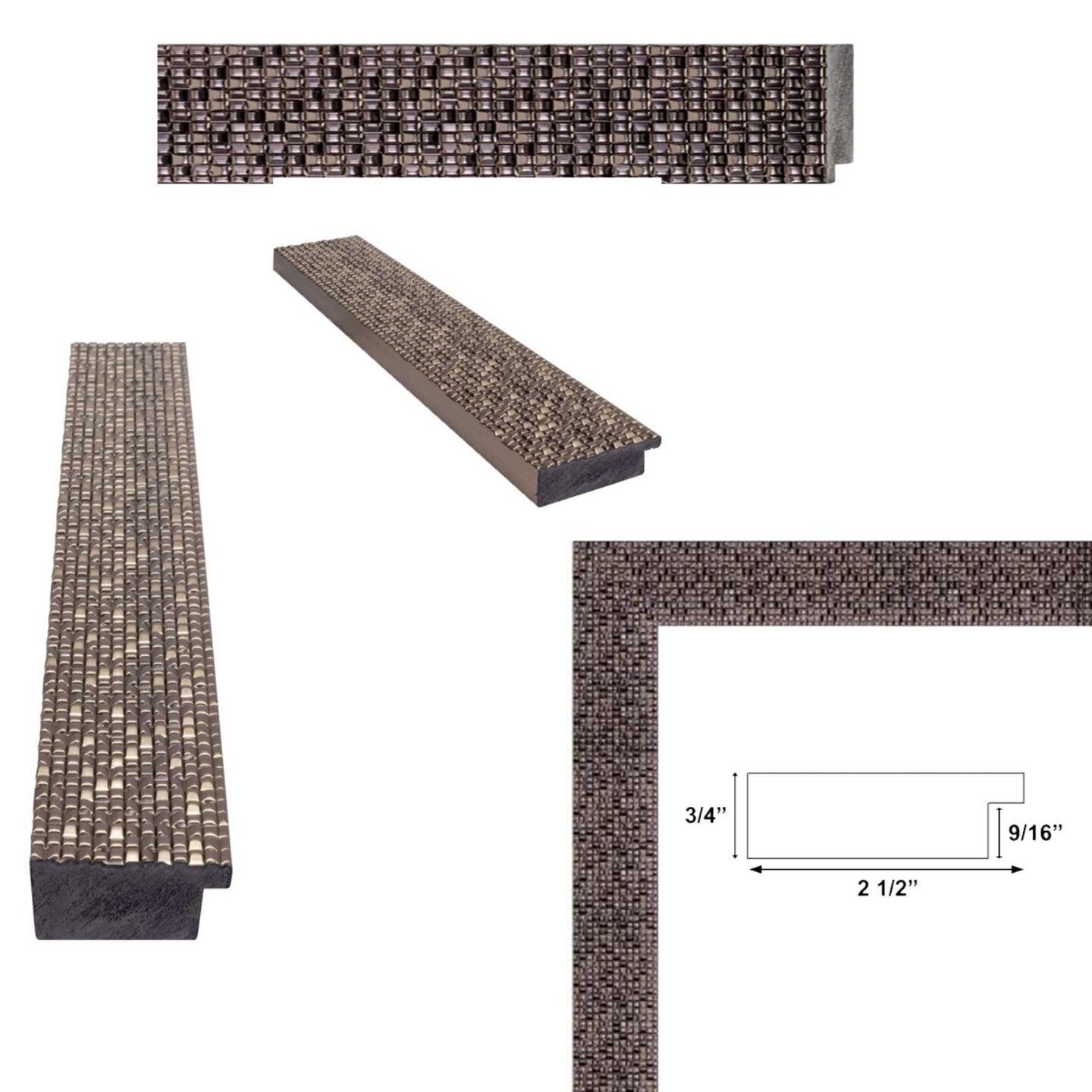 Modern Wide Glitter Silver Gunmetal Picture Frame 19x27 frame