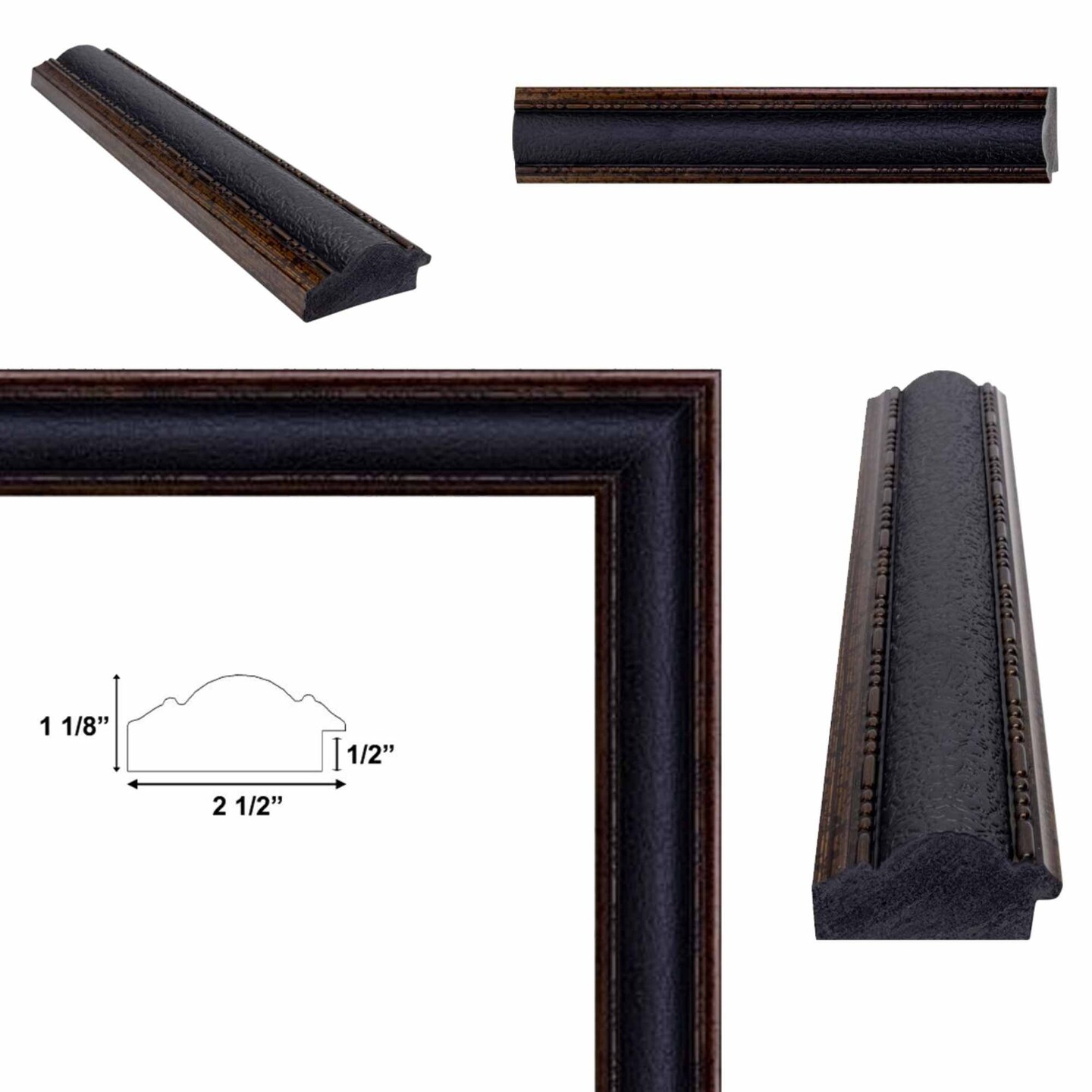 Wide Black Bronze Leather Picture Frame 20x24 frame