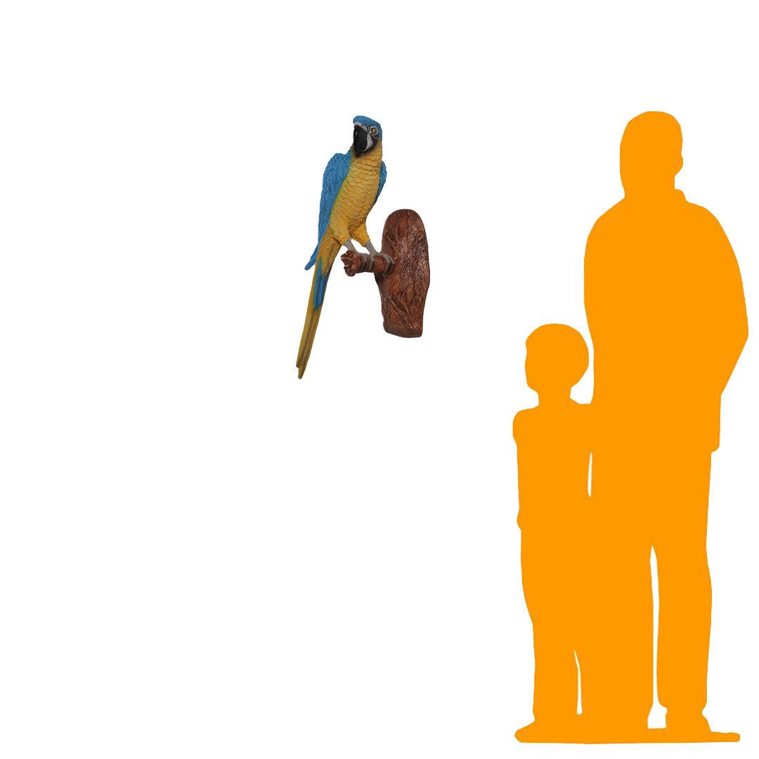 Blue Parrot Wall Decor Life Size Statue