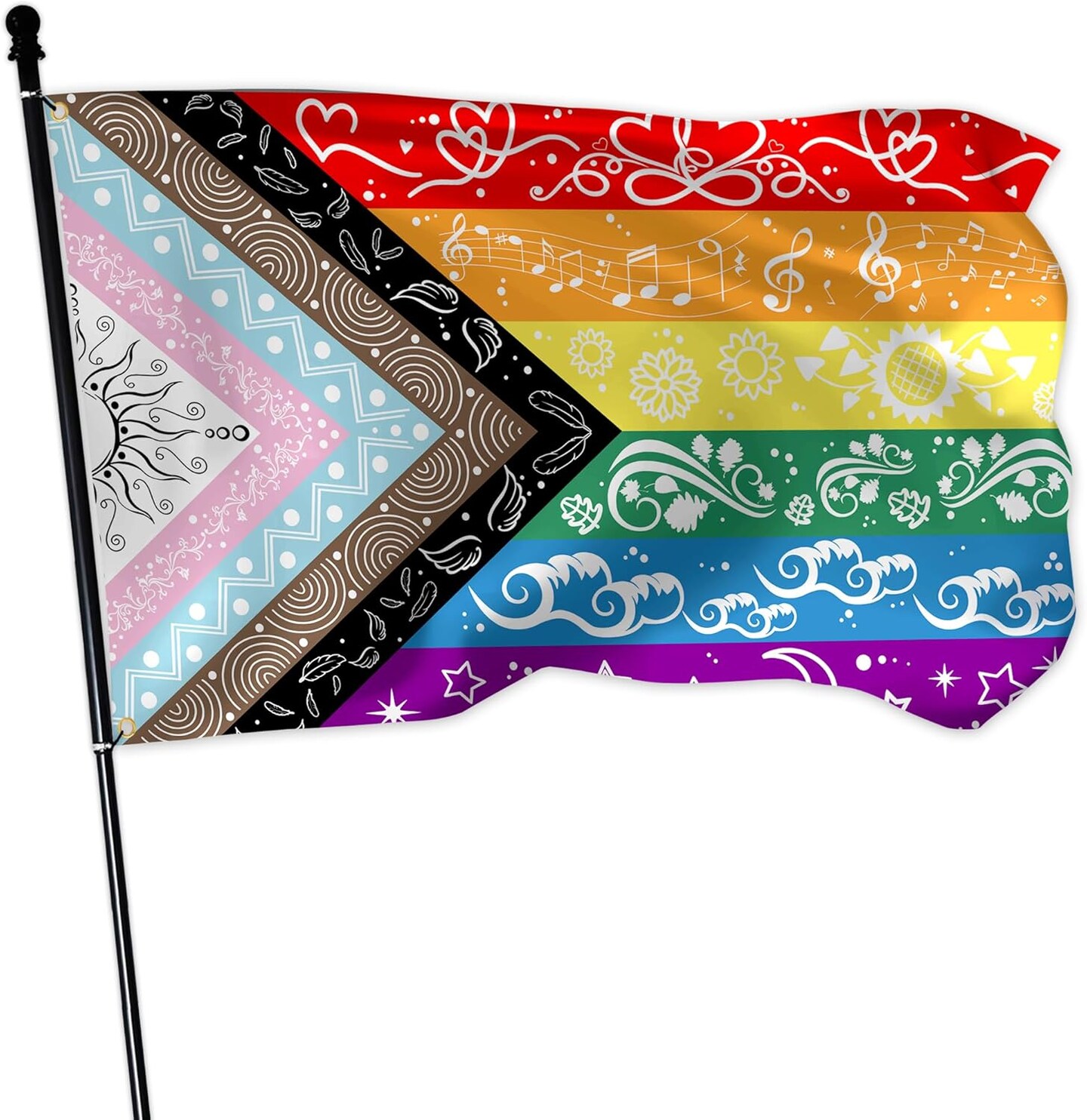 Pride Flag 3x5Ft for Outdoor LGBTQ Gay Rainbow Flag Polyester UV Fading ...
