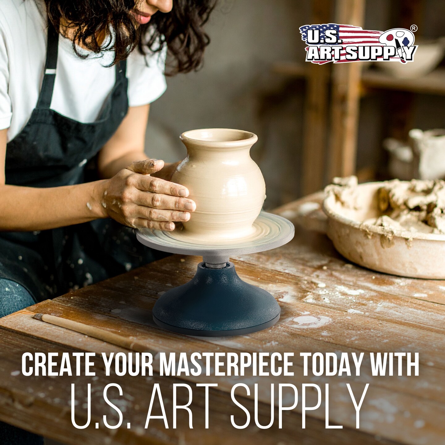 7&#x22; Diameter Sculpting Wheel- Heavy Duty All Metal Construction &#x26; Turntable with Ball Bearings