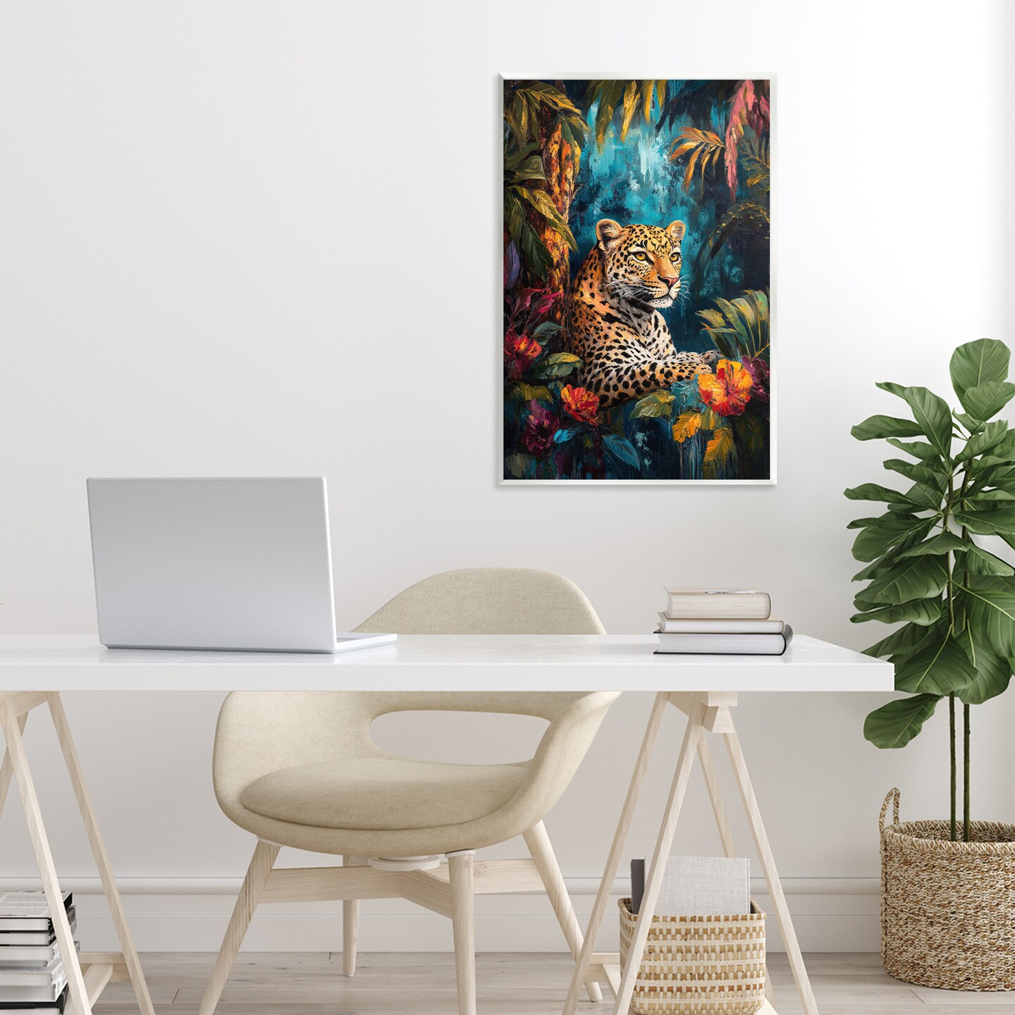 Stupell Industries Wild Side Jungle Cat Wall Plaque, design by Petal Prints Design