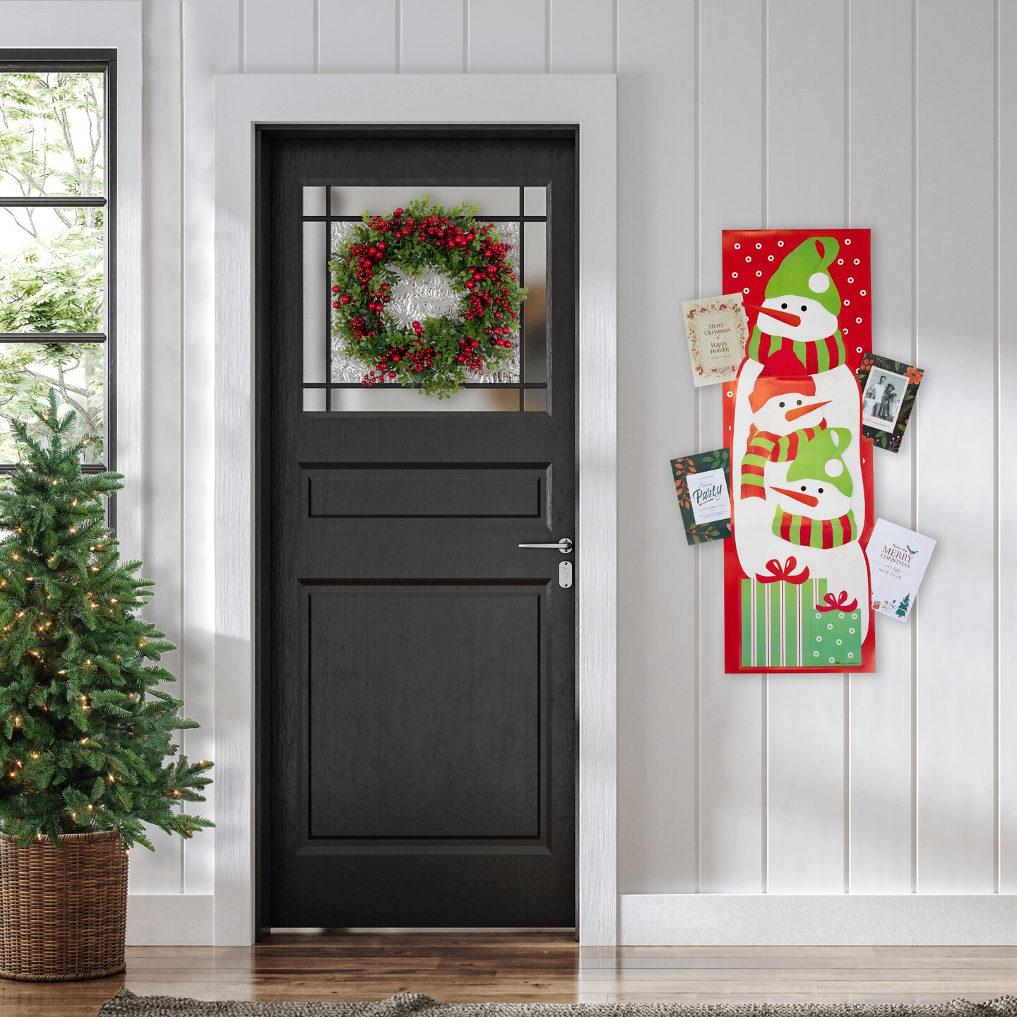 CC Christmas Decor Snowman Christmas Card Wall Holders - 35.25" - Set of 4