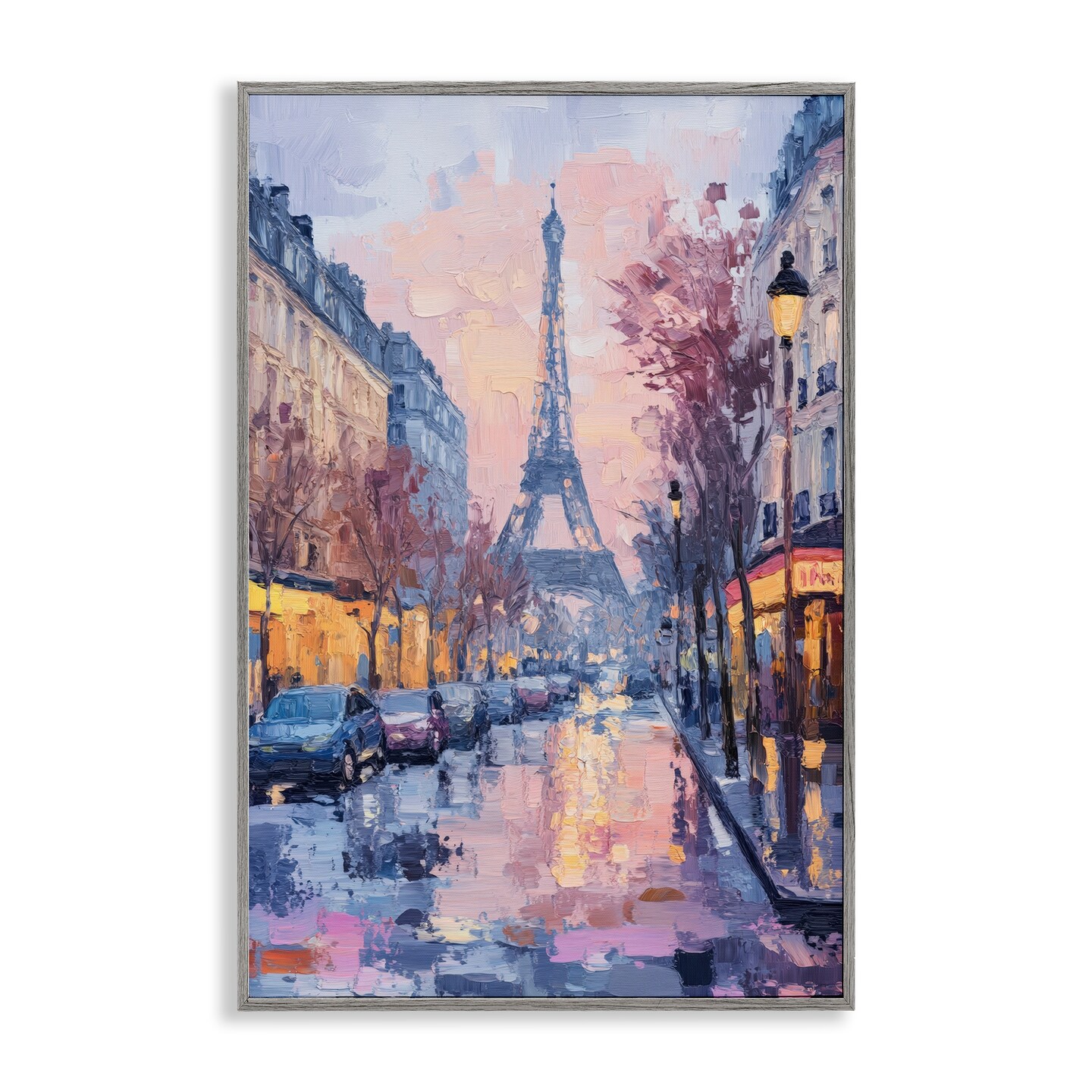 Stupell Industries Paris Street Abstract City Framed Giclee, design by Petal Prints Design