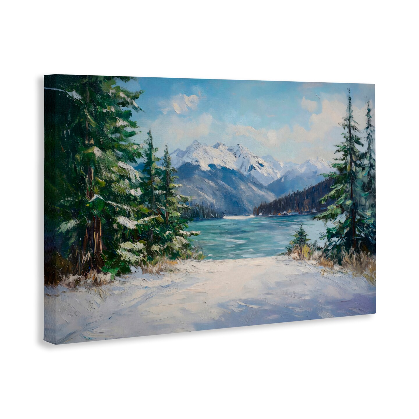 Stupell Industries Frozen Winter Lake Canvas, design by Petal Prints Design