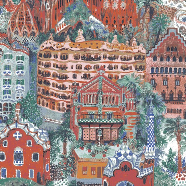 Barcelona Landmarks in Multi (brc-88209) | Barcelona | Katarina Roccella | Art Gallery